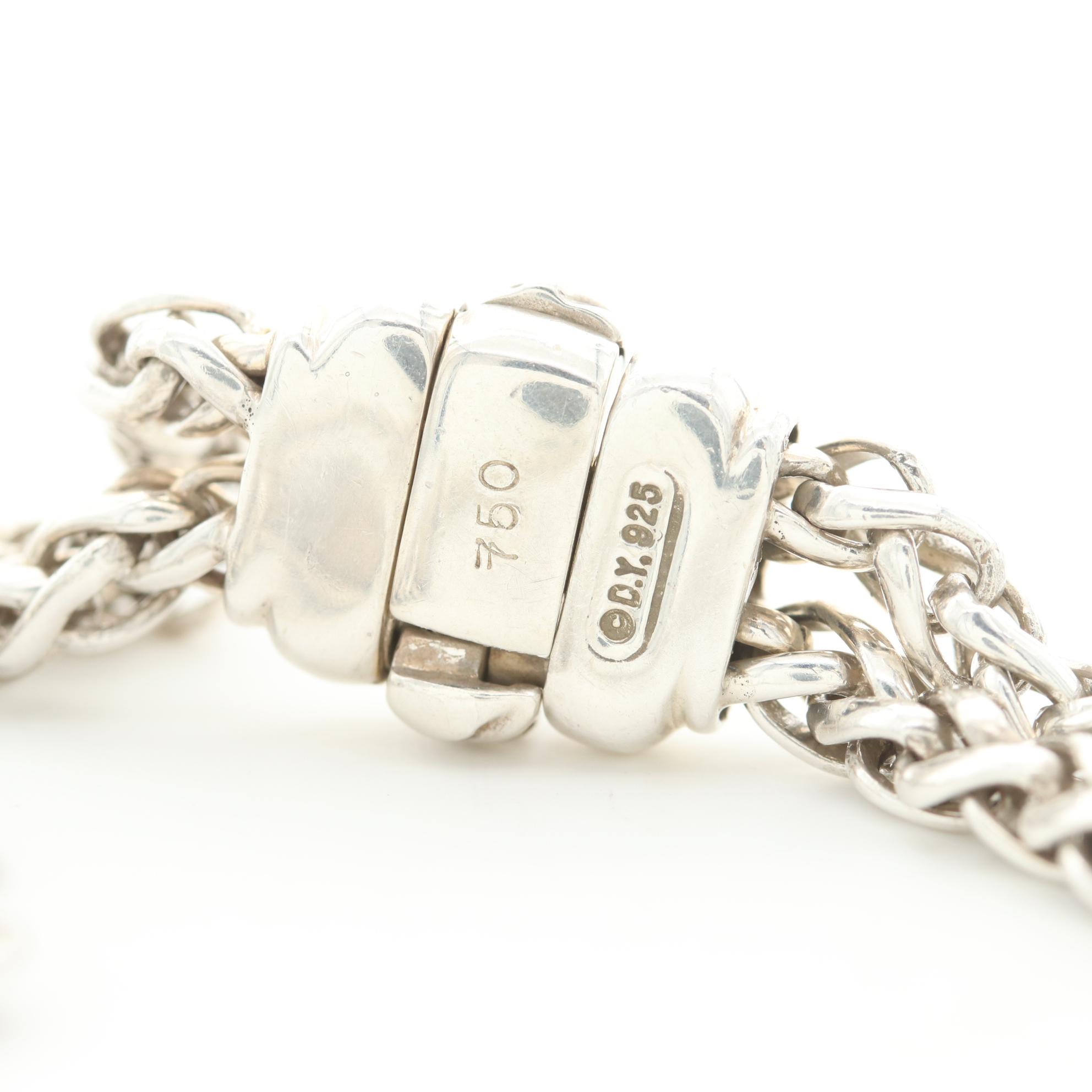 David Yurman Sterling Double Wheat Chain with 18K Yellow Gold Accents