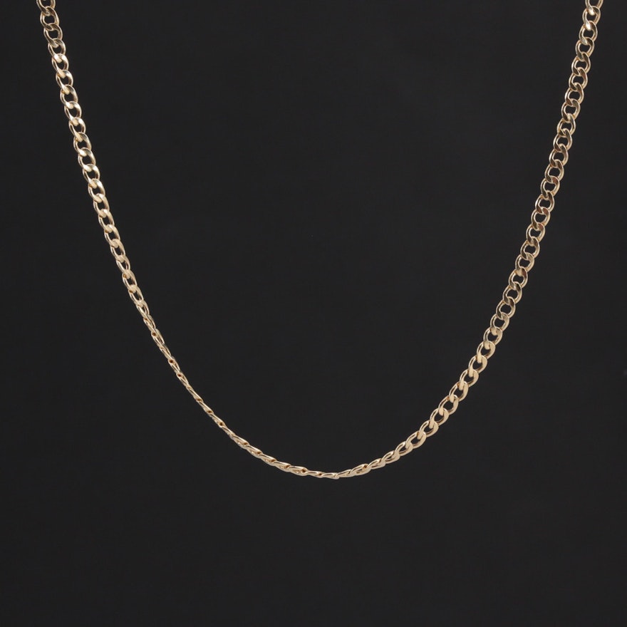 10K Yellow Gold Curb Chain Necklace