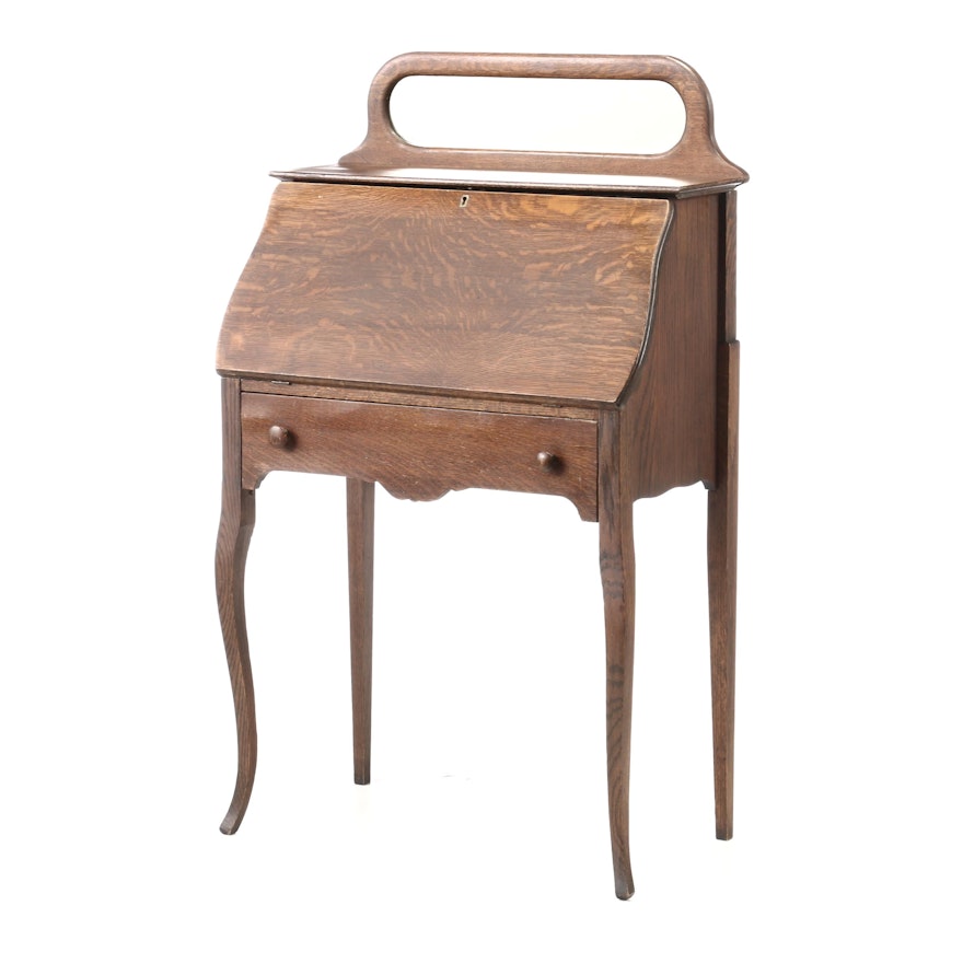 Colonial Revival Oak Slant-Lid Desk