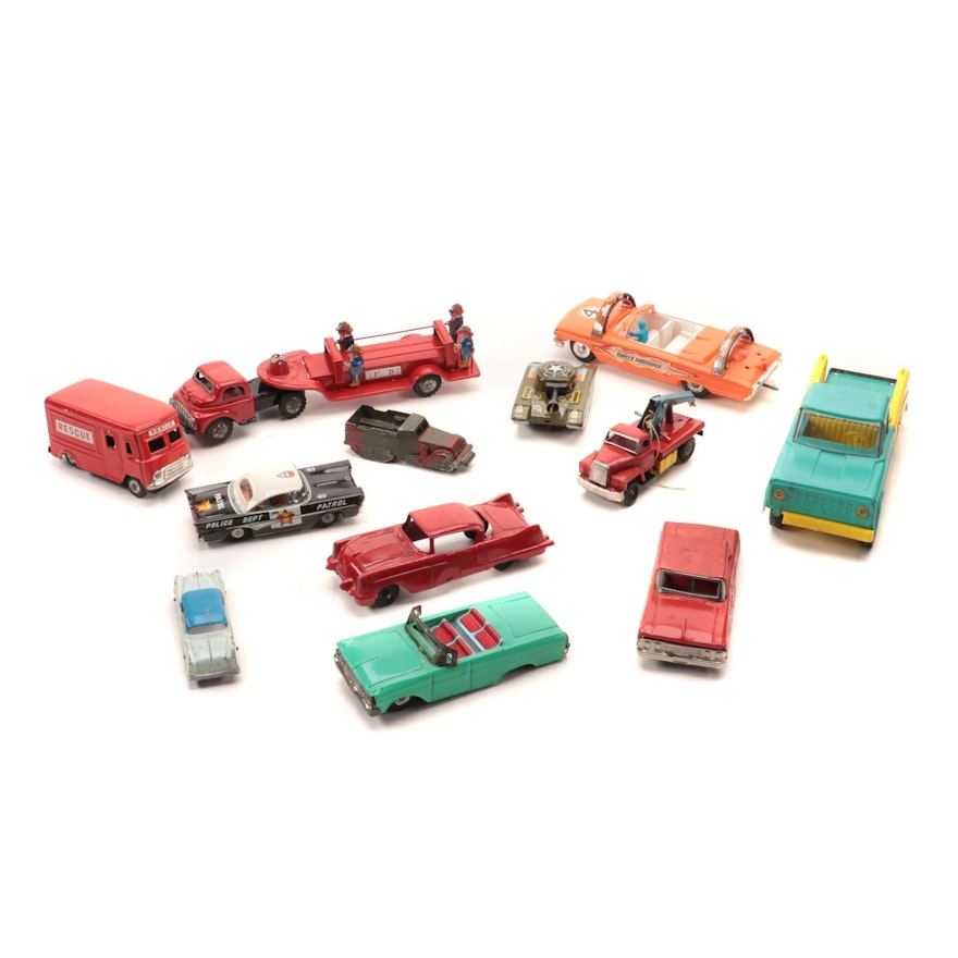 Diecast, Tin, and Plastic Model Cars and Trucks, Mid-Century