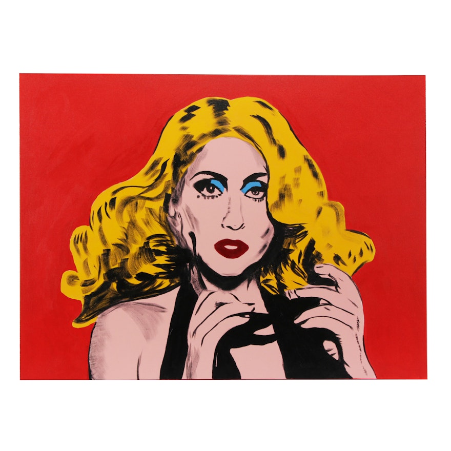 deSanto Acrylic Painting of Lady Gaga "Gypsy", 2019