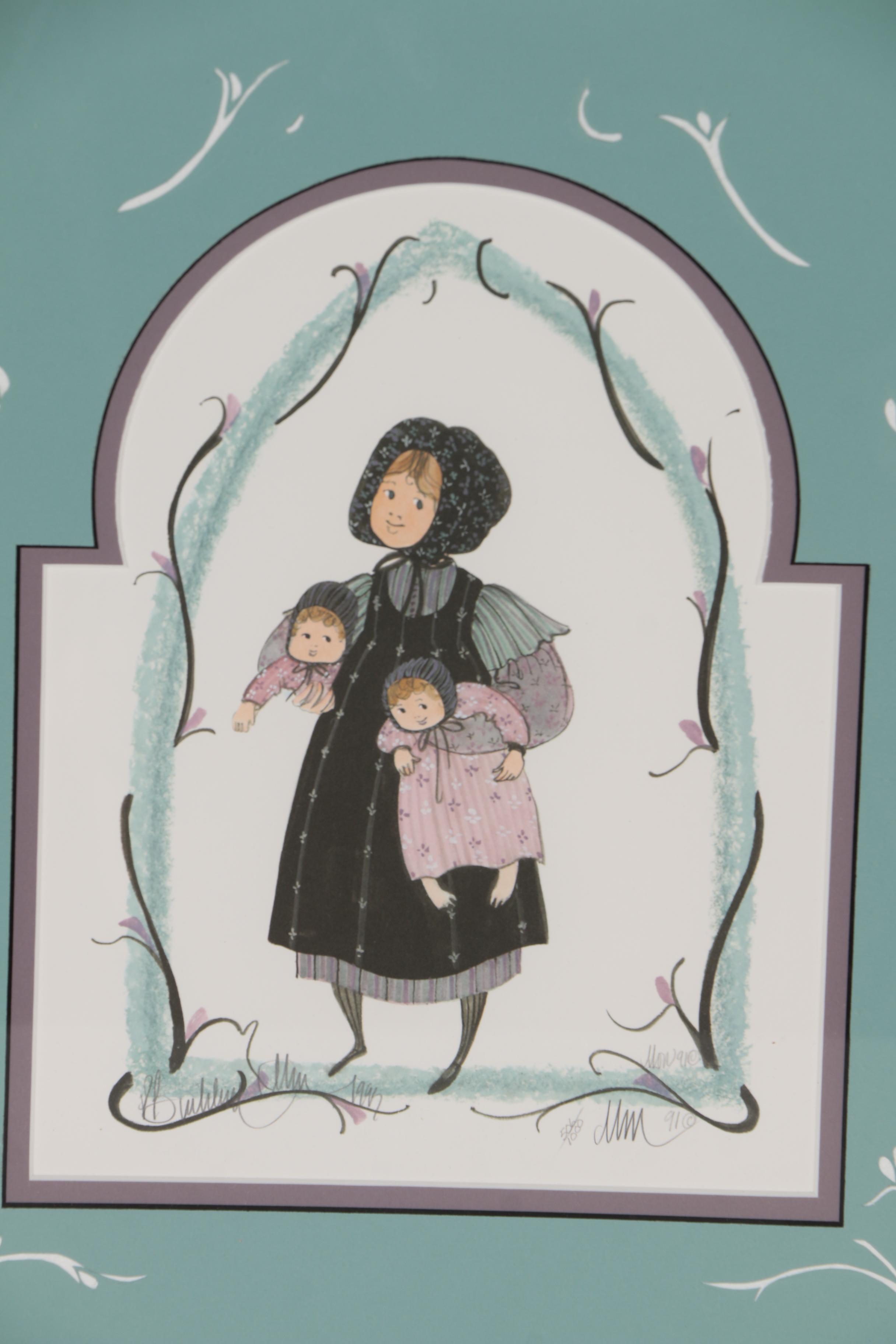 P. Buckley Moss Offset Lithograph "Molly's Babes"