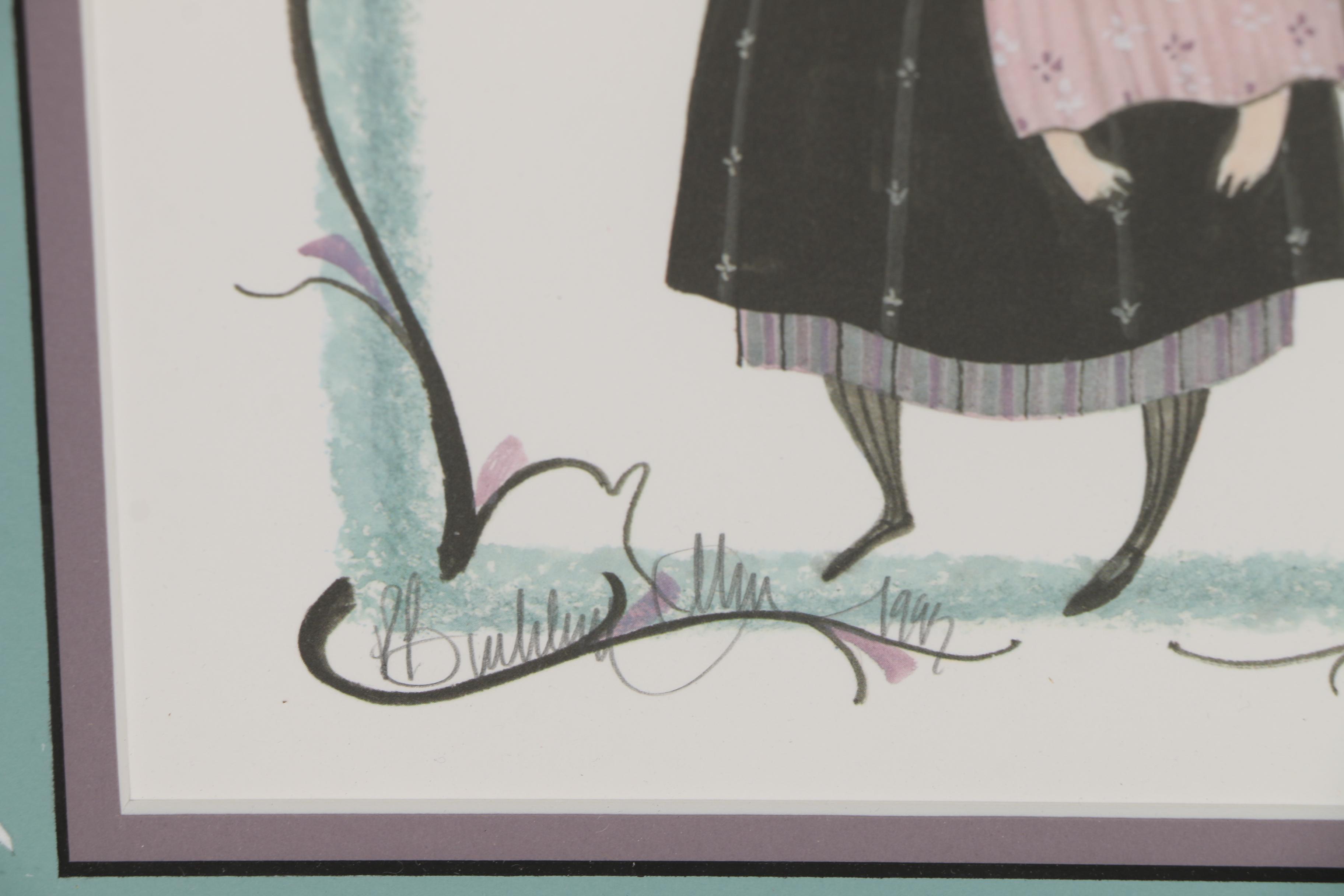 P. Buckley Moss Offset Lithograph "Molly's Babes"