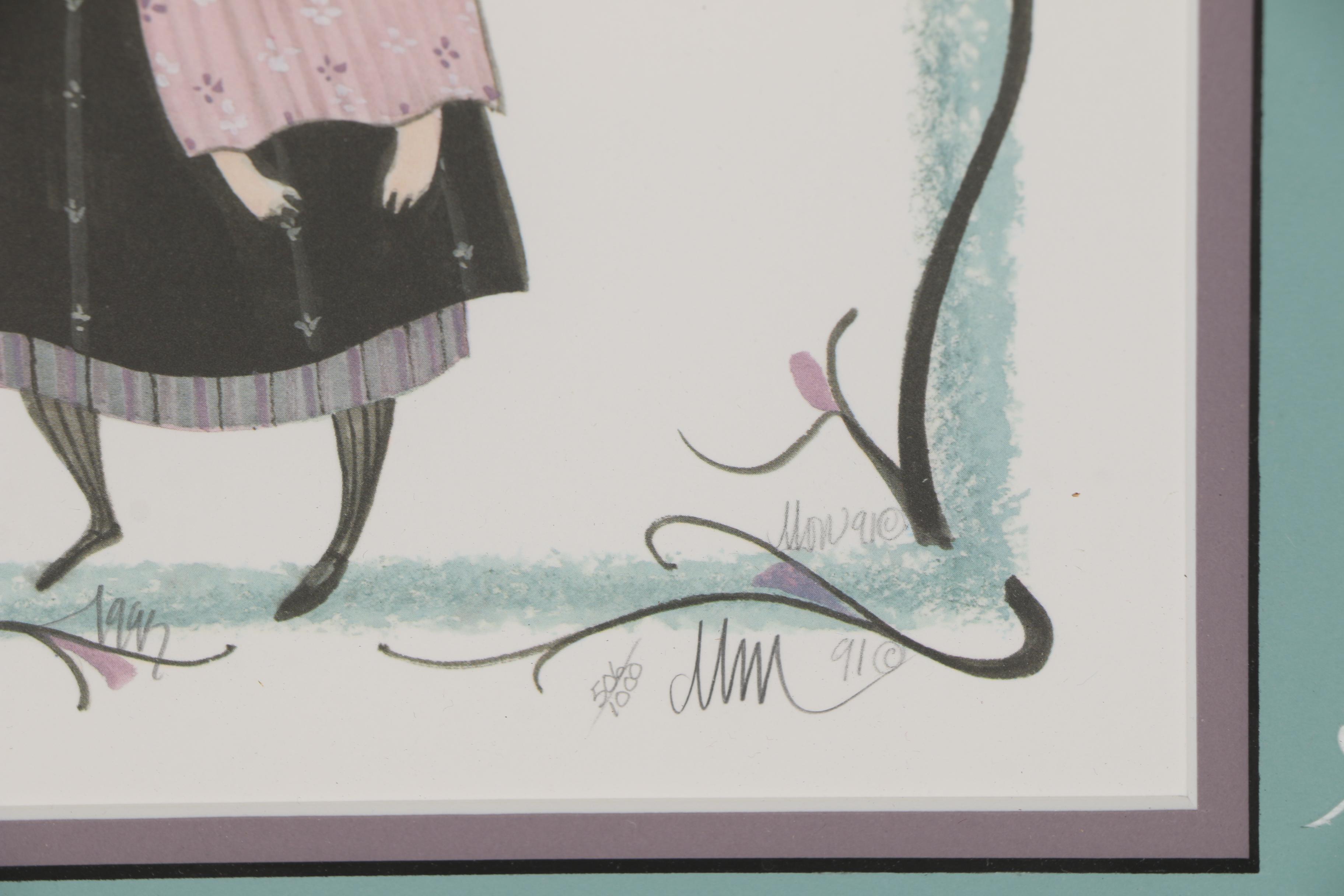 P. Buckley Moss Offset Lithograph "Molly's Babes"