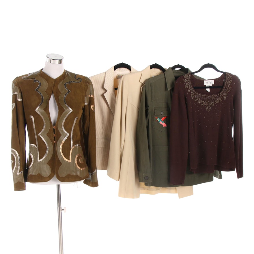 Giorgio Sant'Angelo Suede Jacket, Bob Mackie Sweater and Other Separates