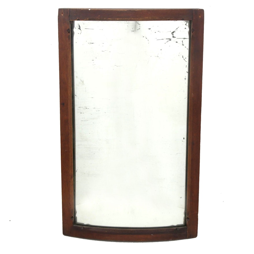 Wood Framed Convex Wall Mirror, Antique