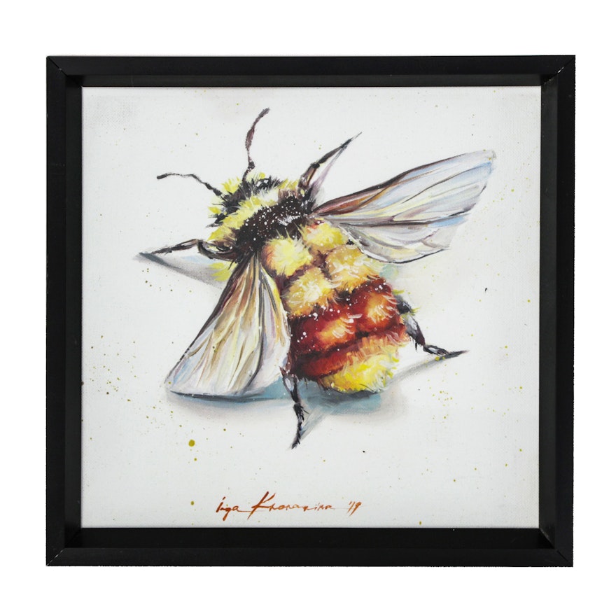 Oil Painting of a Honey Bee