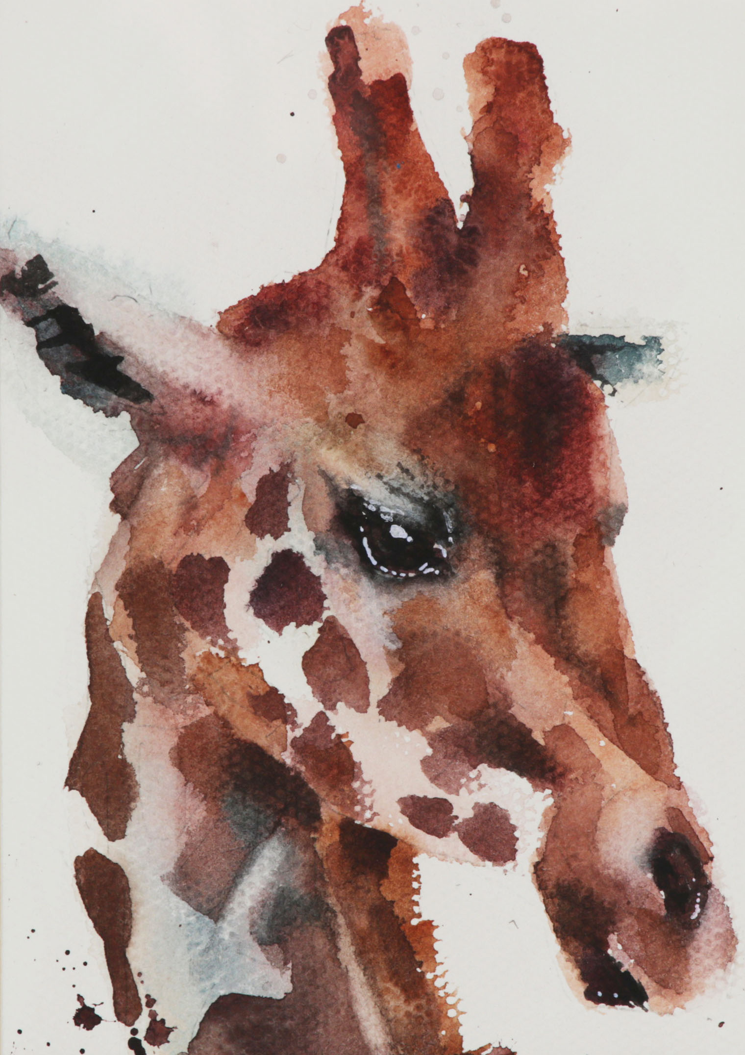 Watercolor Painting of a Giraffe