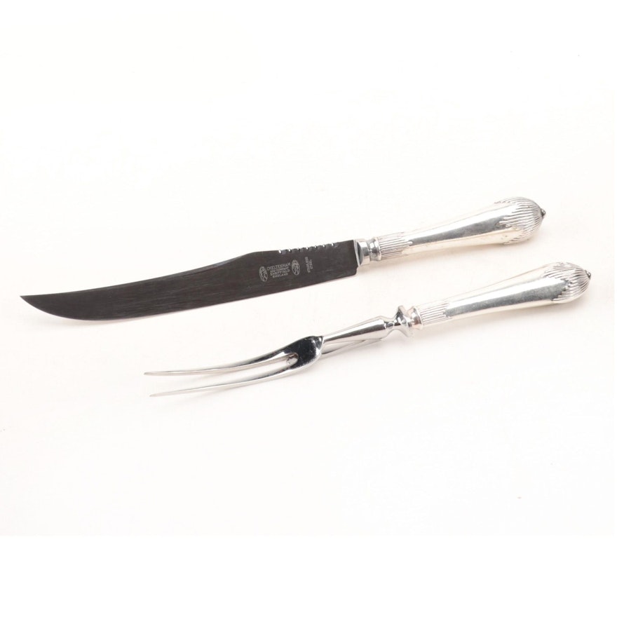 Cheltanham and Company Silver Plate and Stainless Steel Carving Set