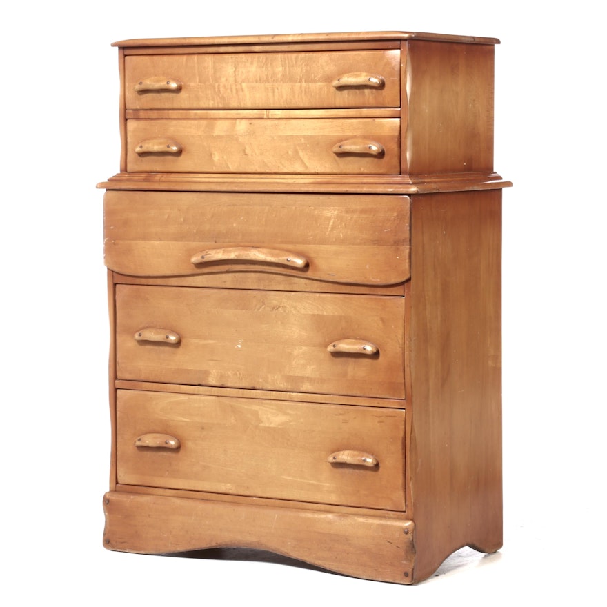 Mid Century Modern Maple Chest of Drawers, Mid-20th Century