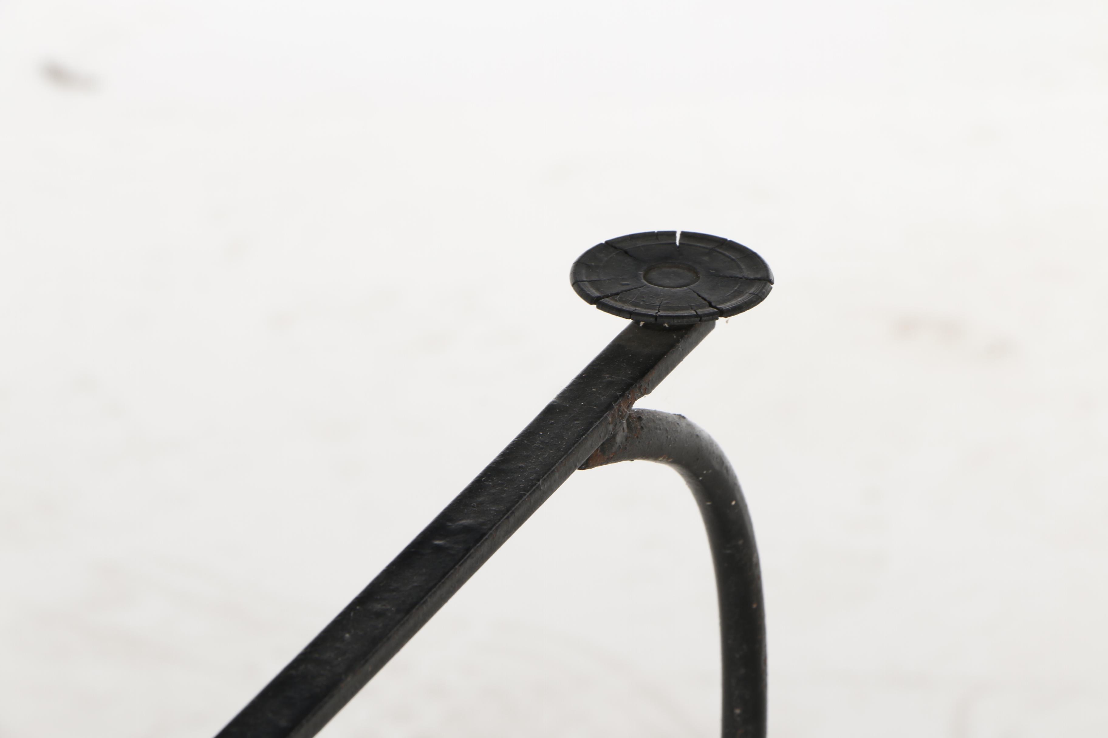 Marble Top Side Table with Metal Folding Base, Mid-20th Century