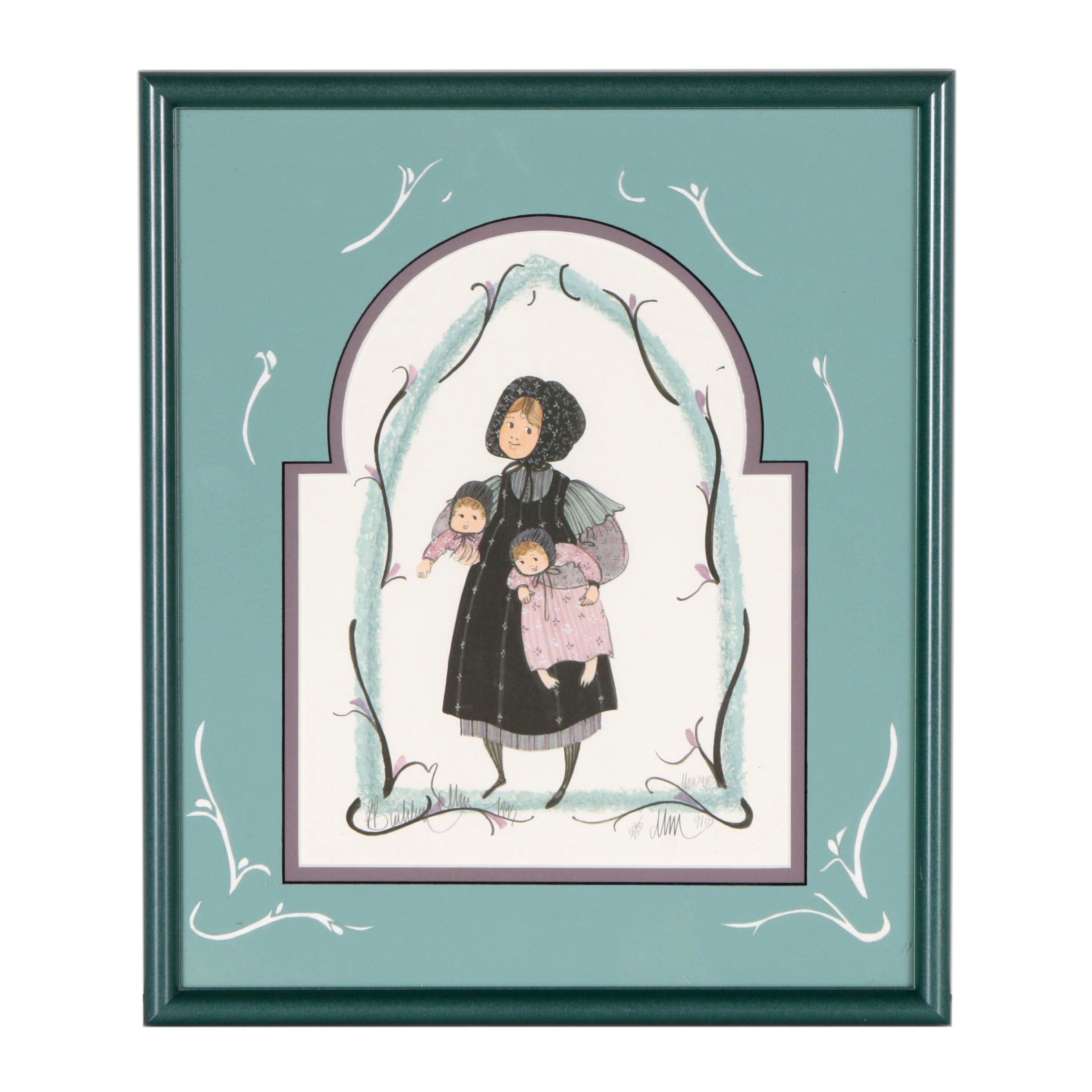 P. Buckley Moss Offset Lithograph "Molly's Babes"