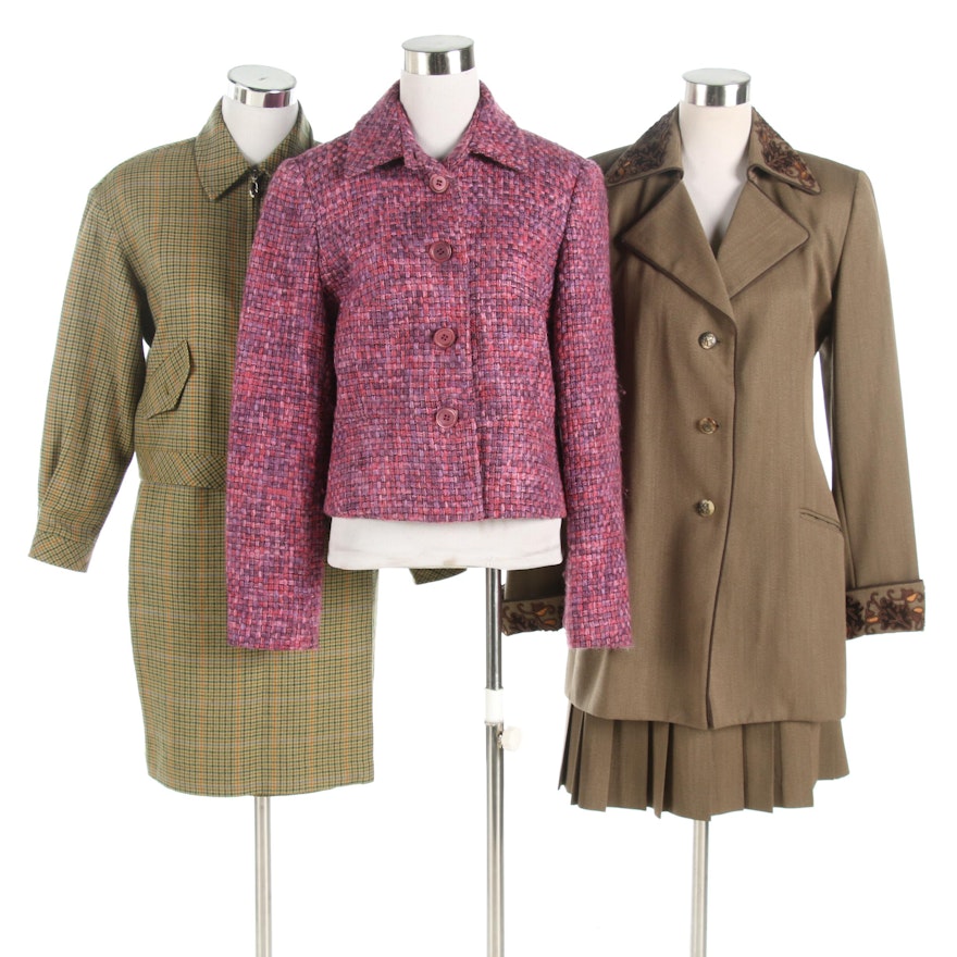 Wathne and Carlisle Woolen Skirt Suits with Louben Jacket