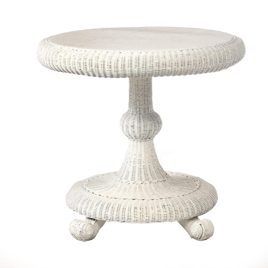 Painted Woven Wicker Dinette Table, Contemporary