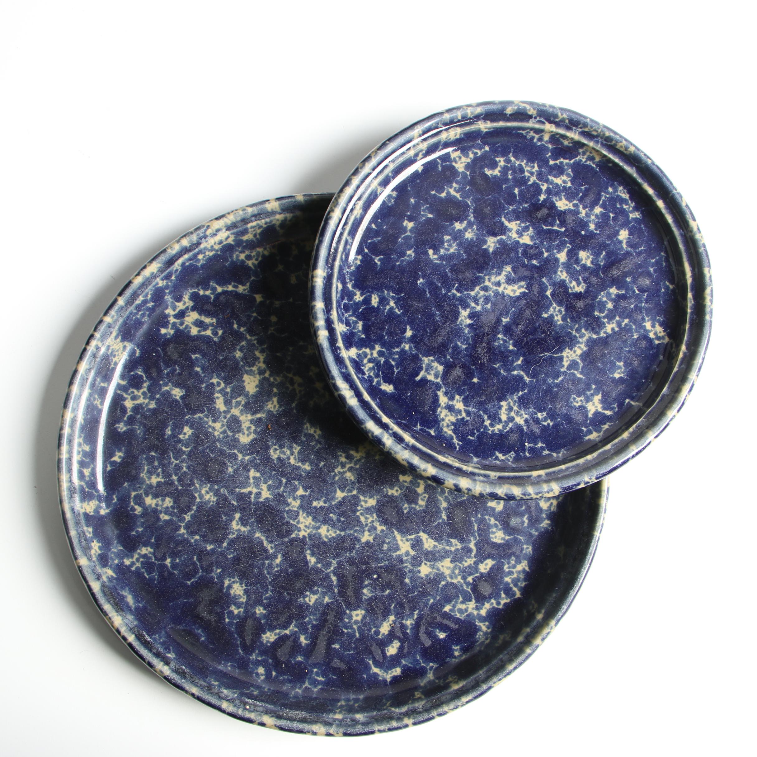 Bennington Potters "Blue Agate" Spongeware Stoneware Dinnerware