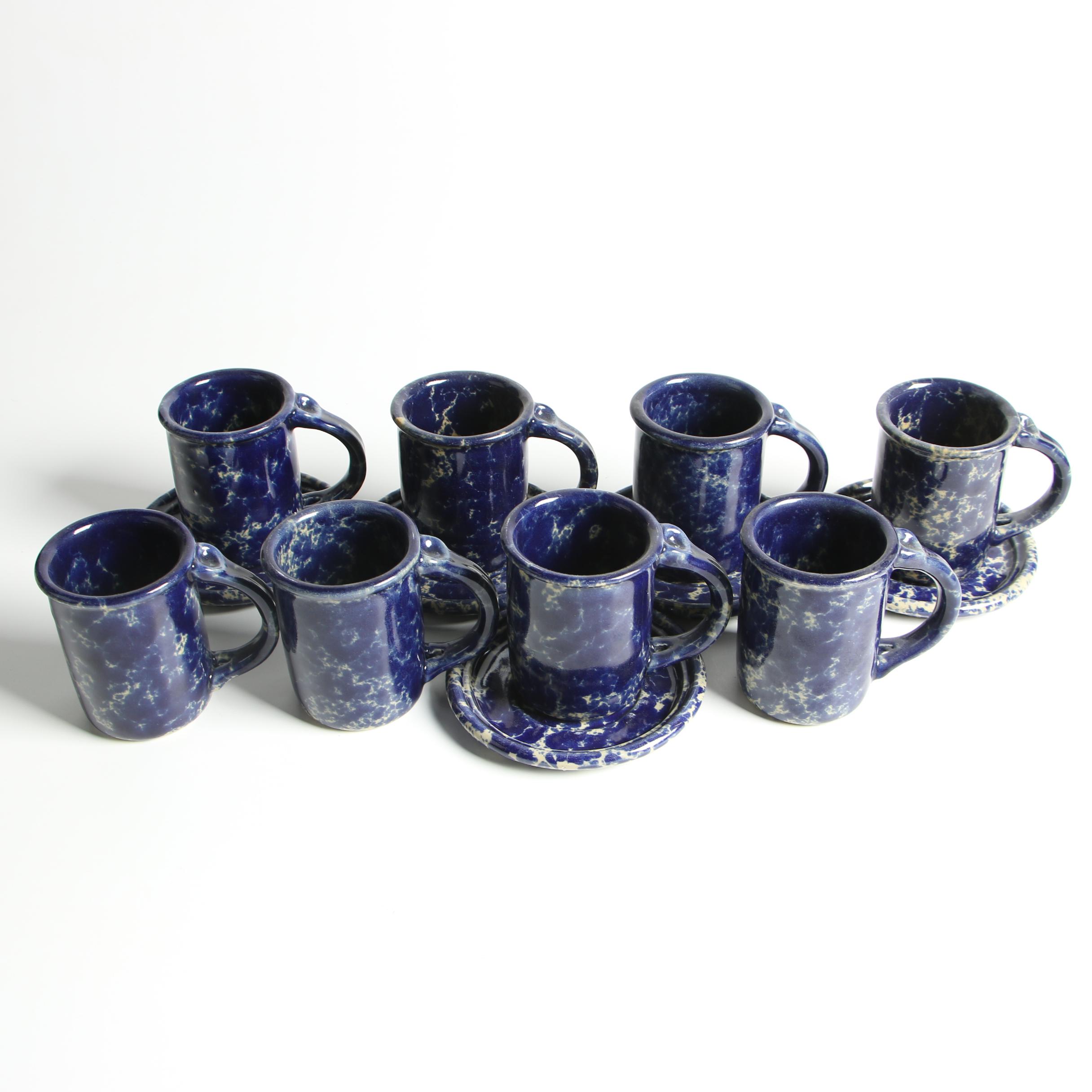 Bennington Potters "Blue Agate" Spongeware Stoneware Dinnerware