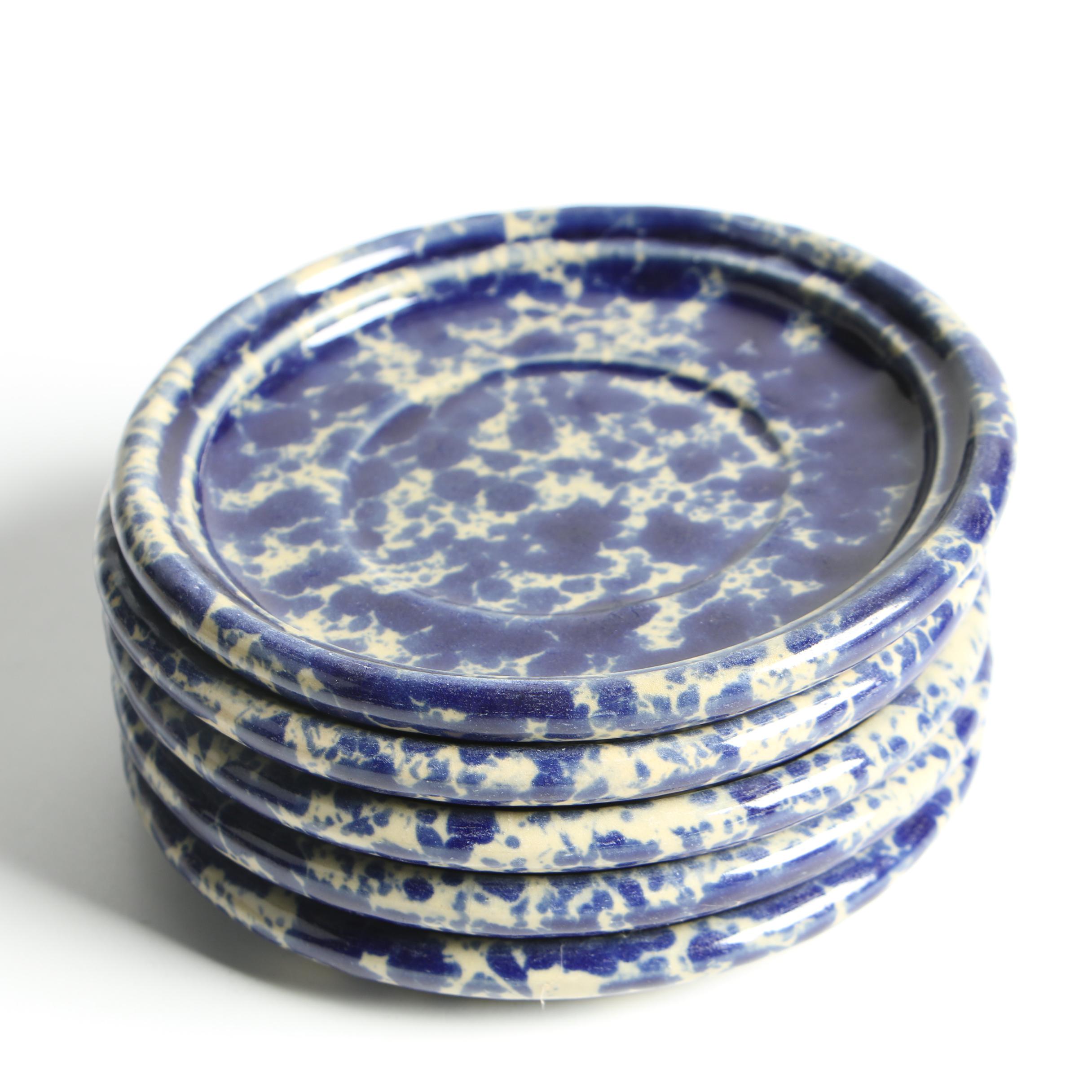 Bennington Potters "Blue Agate" Spongeware Stoneware Dinnerware