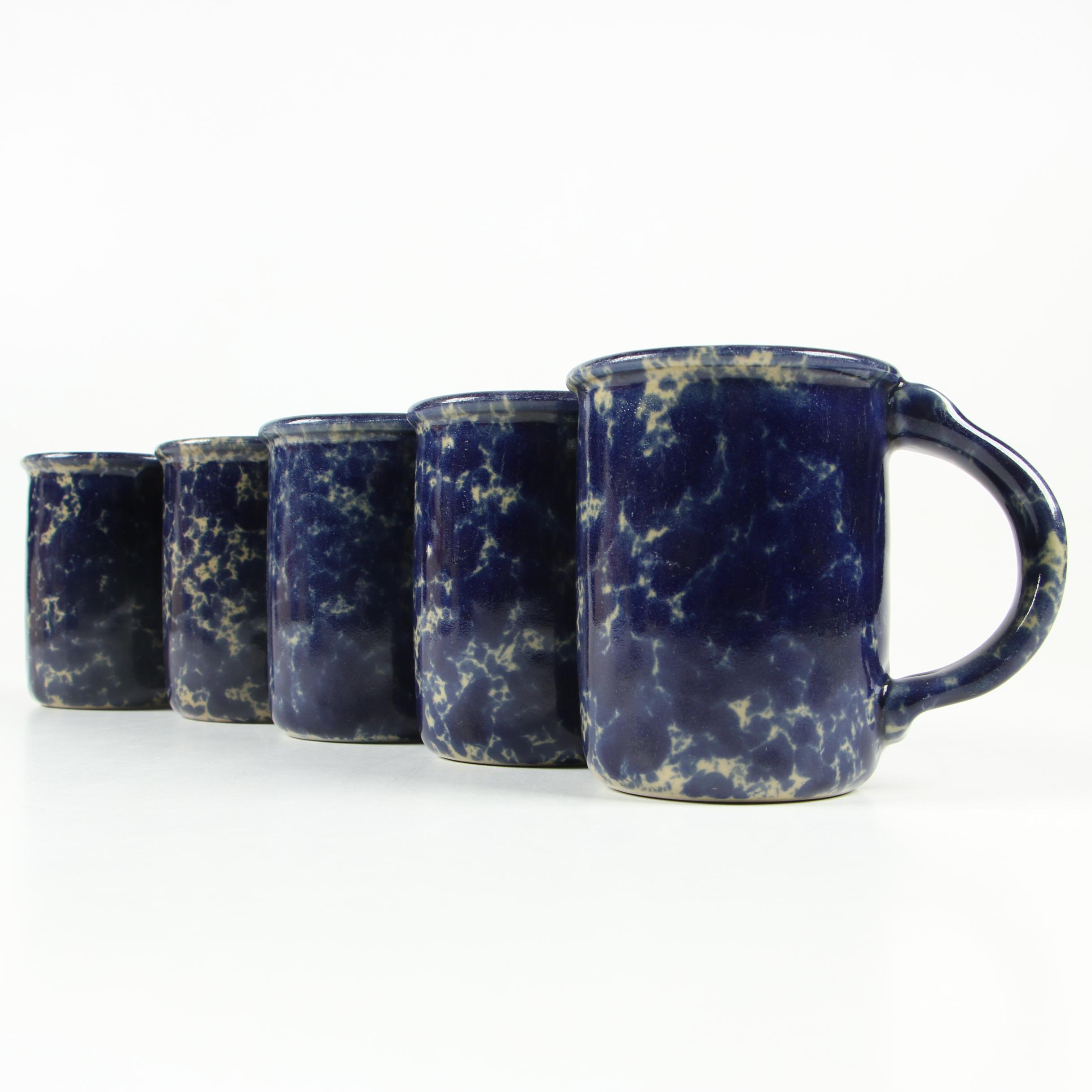 Bennington Potters "Blue Agate" Spongeware Stoneware Dinnerware