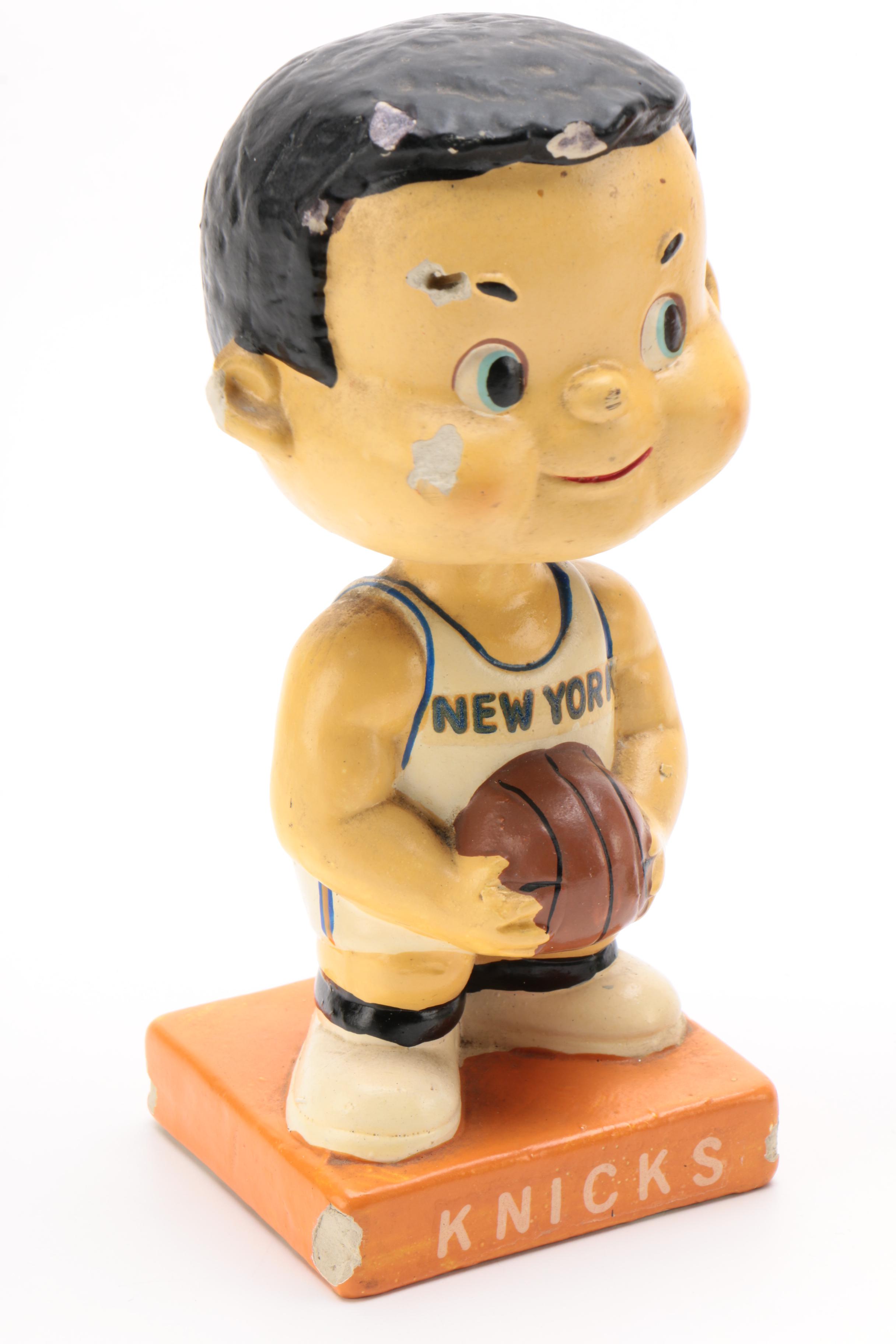 Three New York Sports Related Bobbleheads, 1960s, 1980s