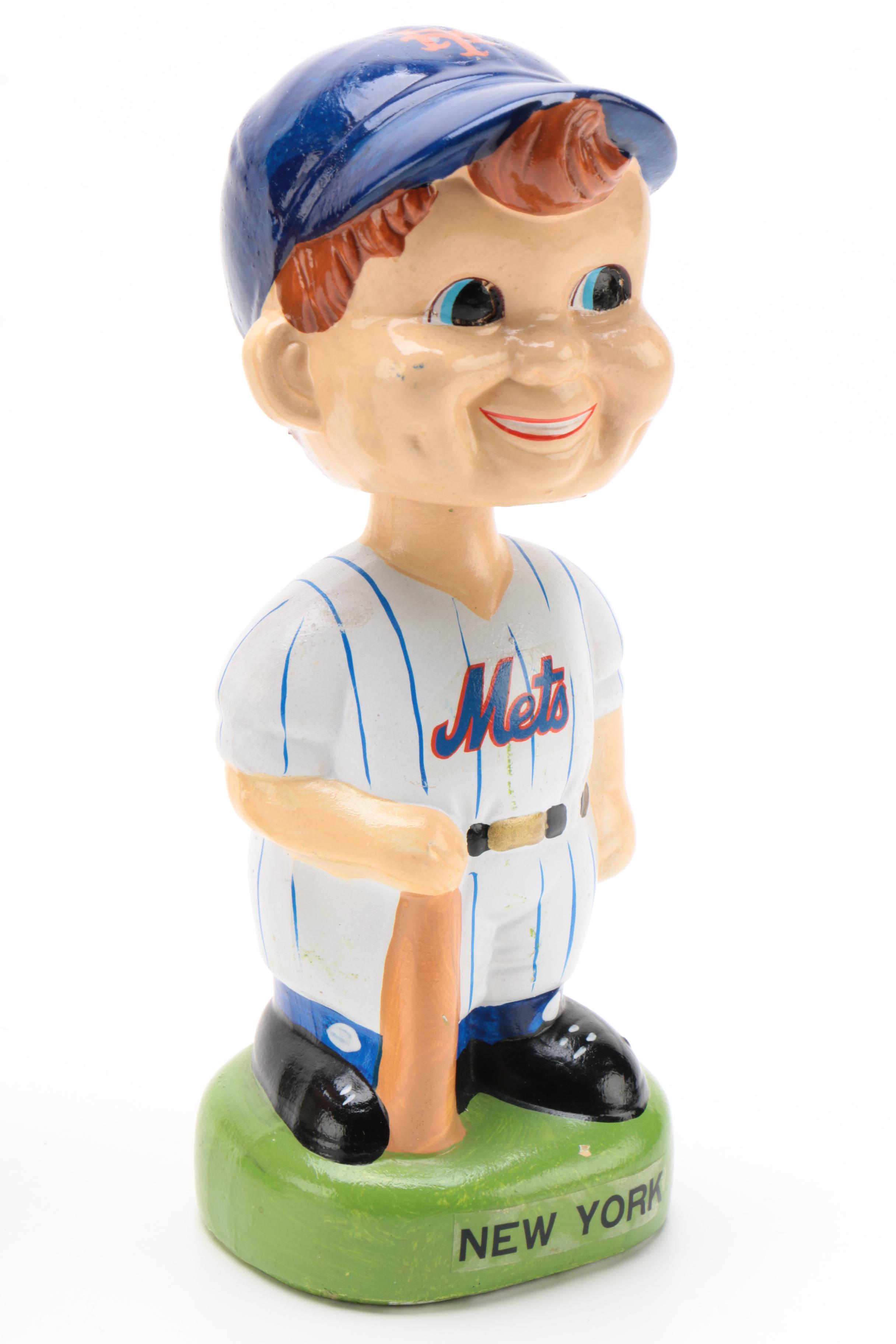 Three New York Sports Related Bobbleheads, 1960s, 1980s