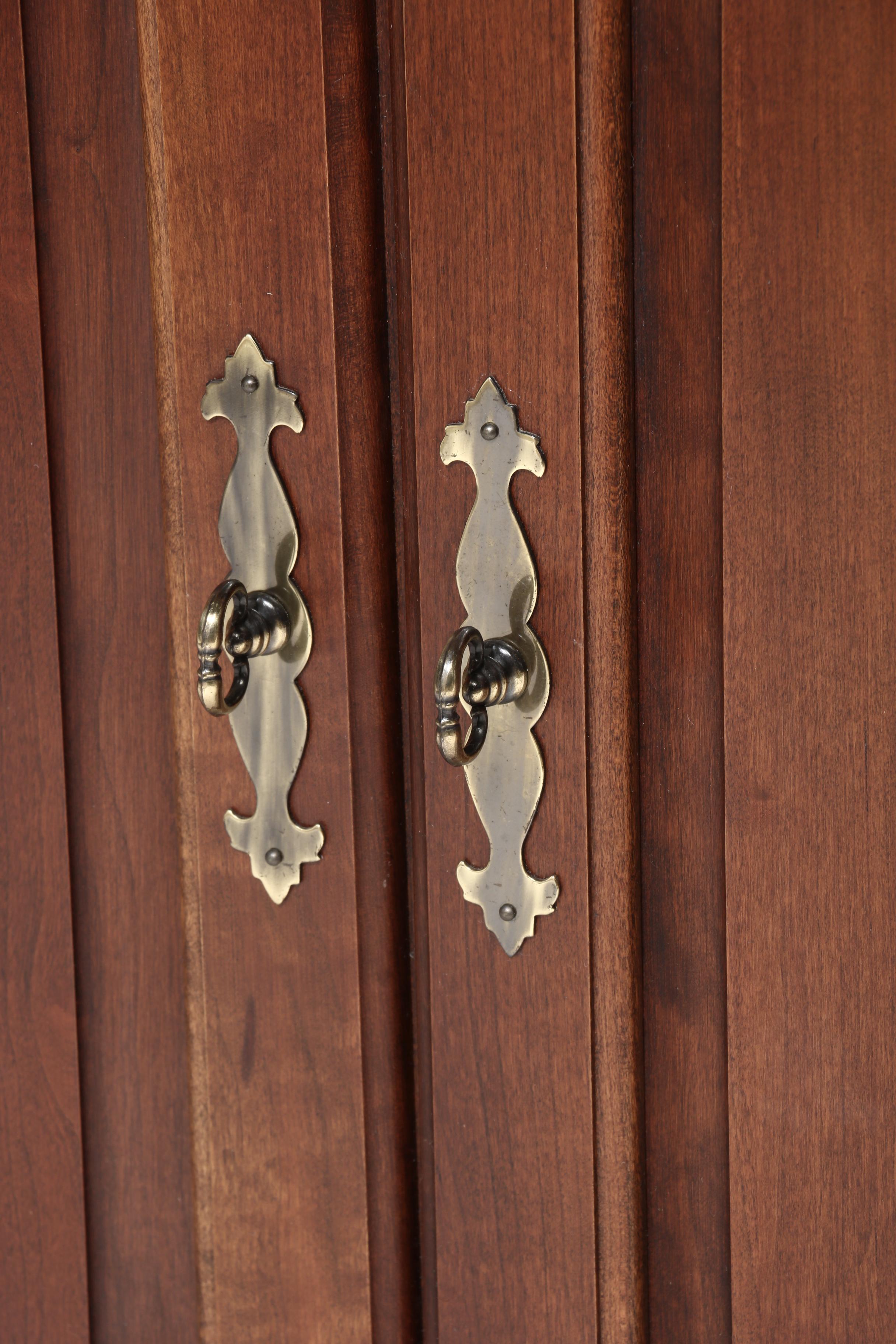 Cresent Cherry Illuminated China Cabinet, Late 20th Century