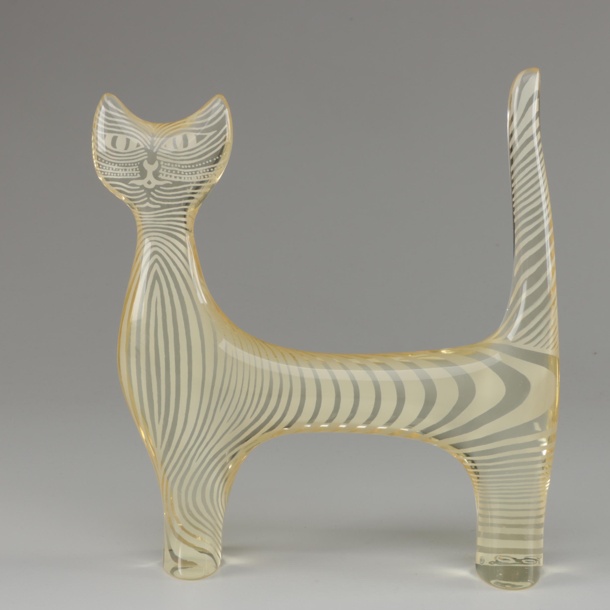 Abraham Palatnik Lucite Cat Sculpture, Mid-Century