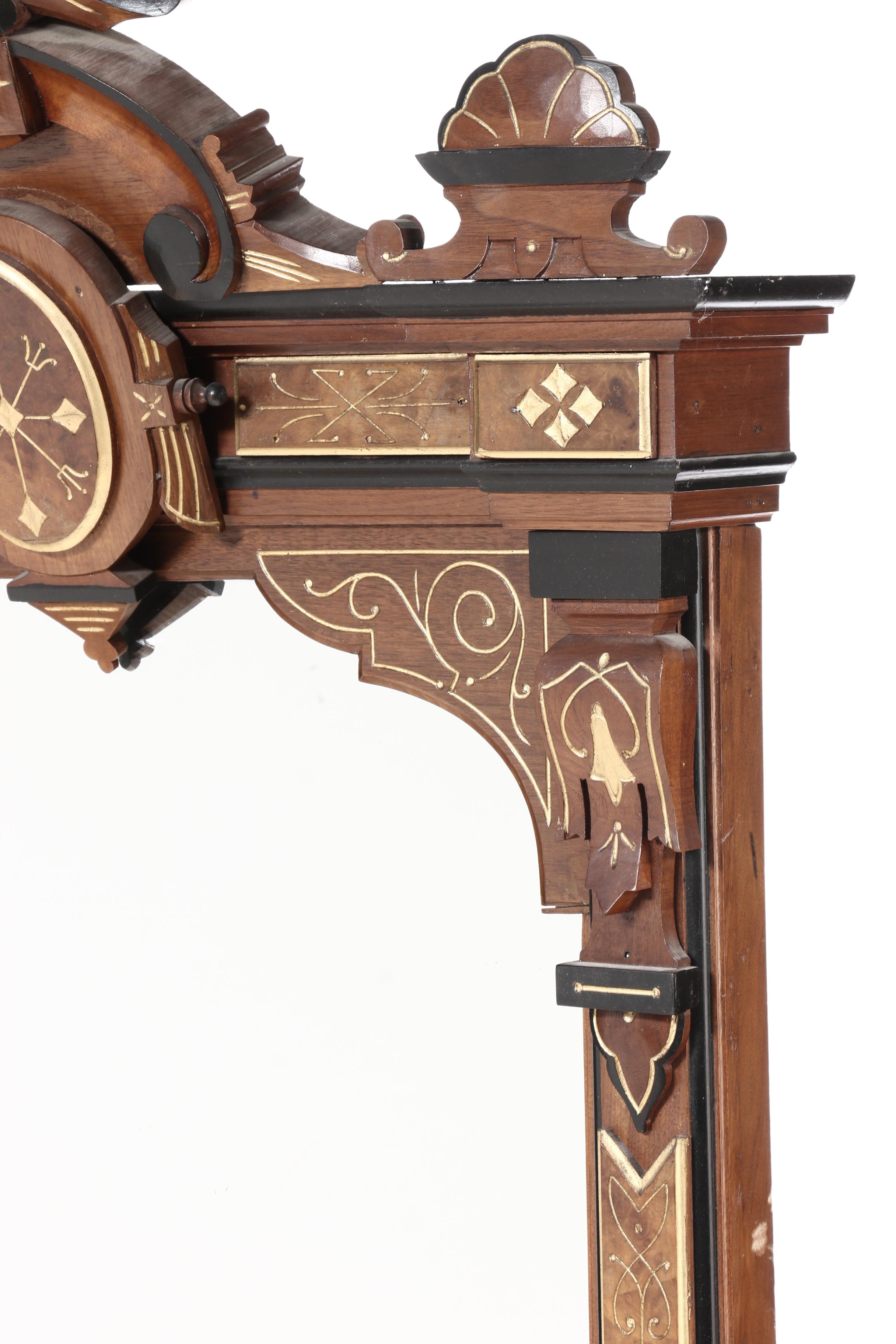 Victorian Eastlake Walnut Pier Mirror, Late 19th Century