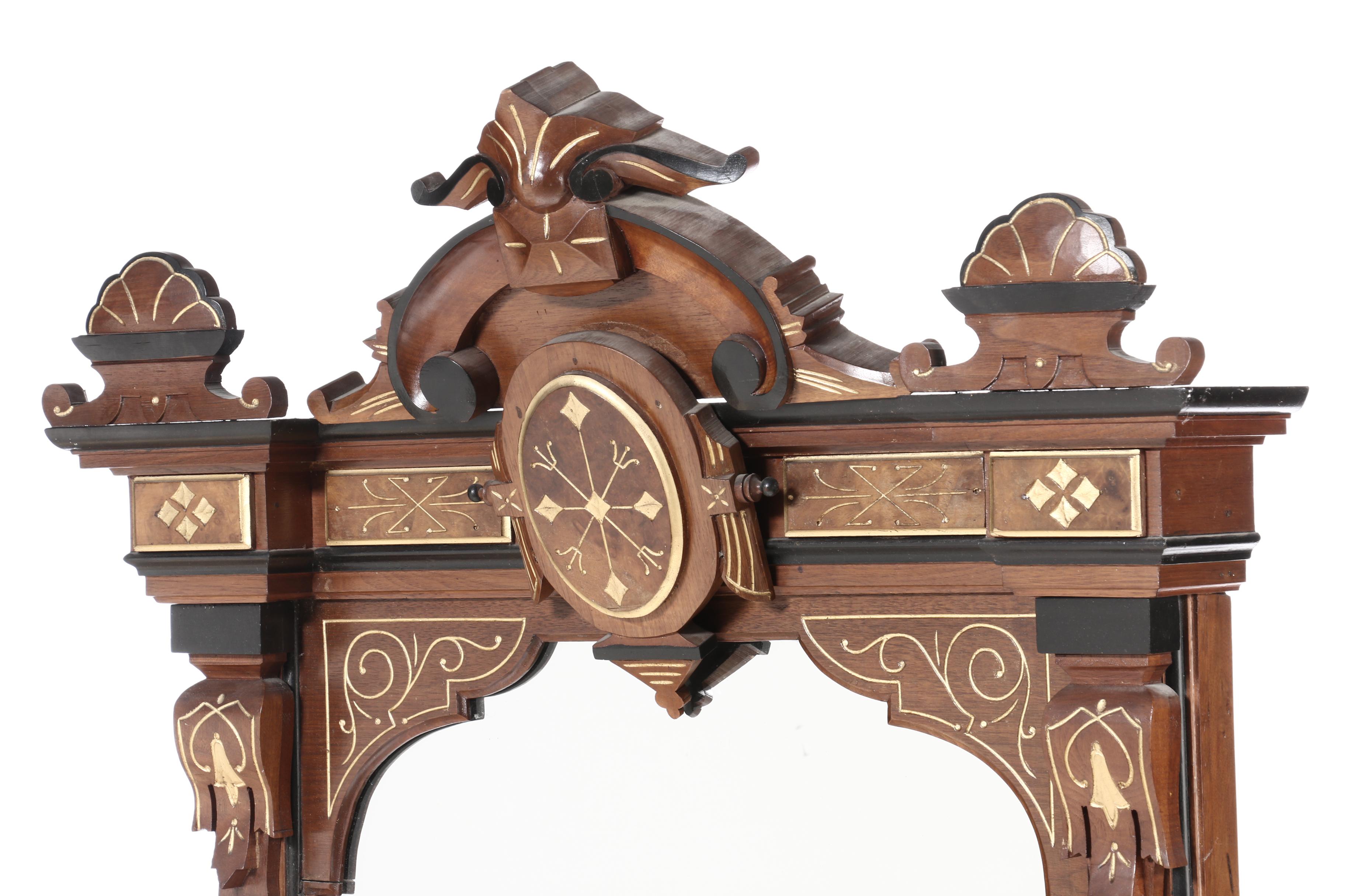 Victorian Eastlake Walnut Pier Mirror, Late 19th Century