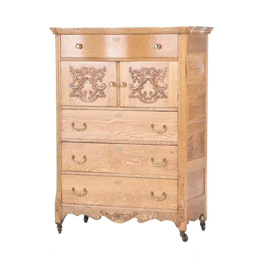 Late Victorian Oak Chest of Drawers, 1890s