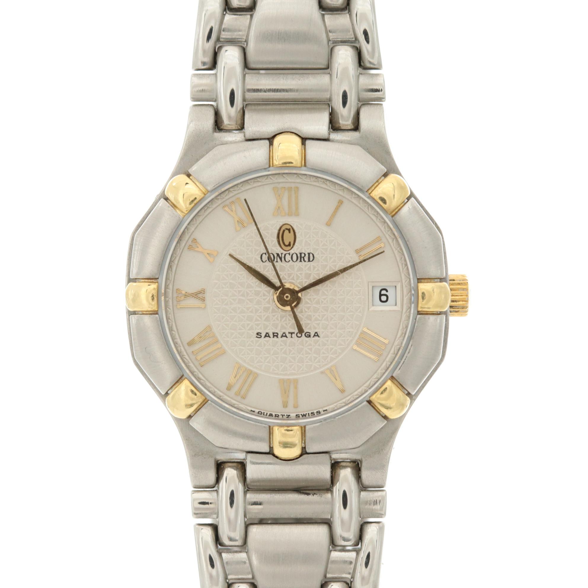 Concord Saratoga 18K Gold and Stainless Steel Quartz Watch With Date