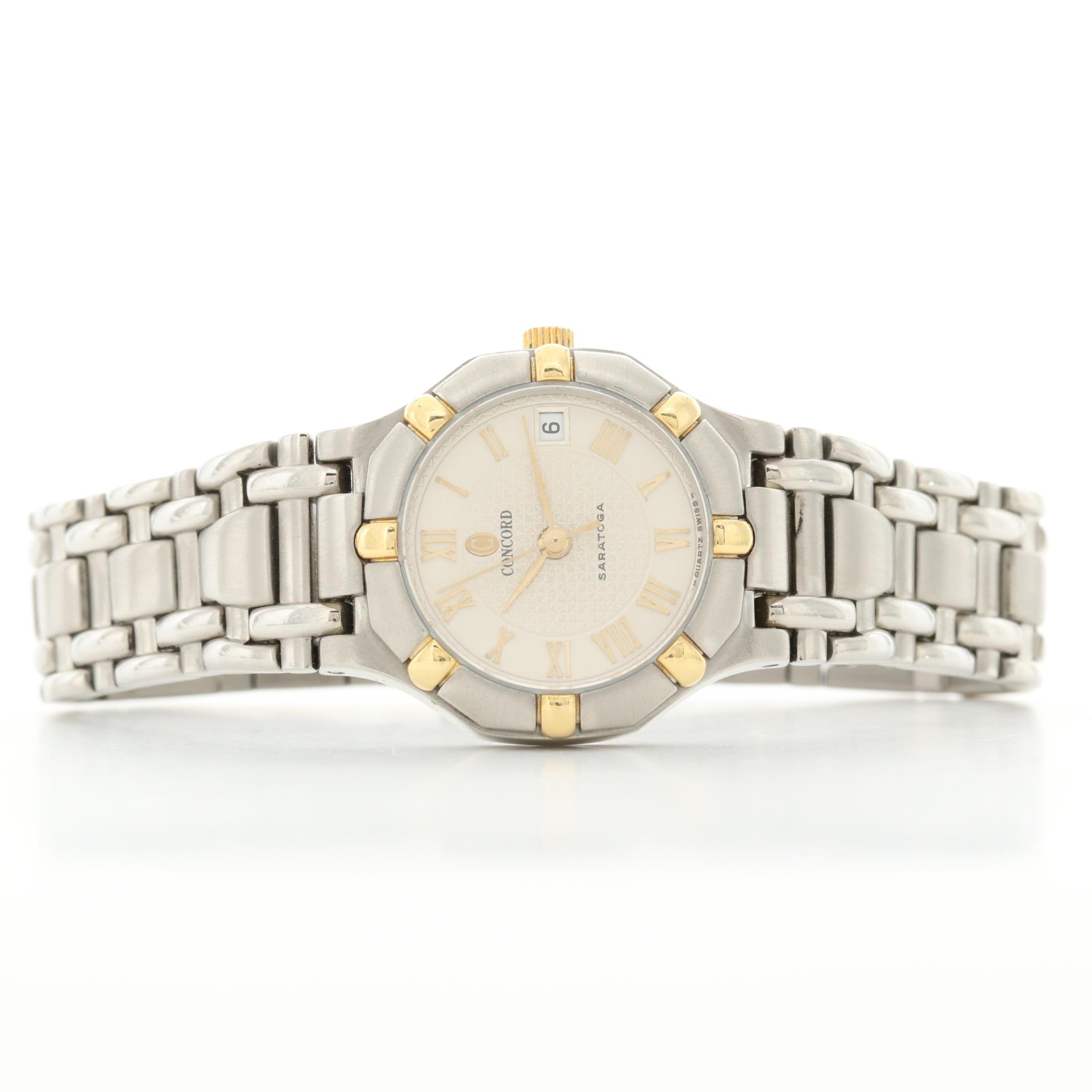 Concord Saratoga 18K Gold and Stainless Steel Quartz Watch With Date