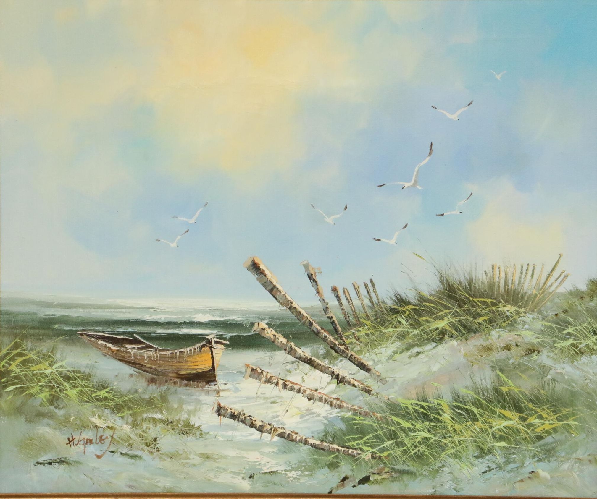 Howard Gailey Beach Landscape Oil Painting