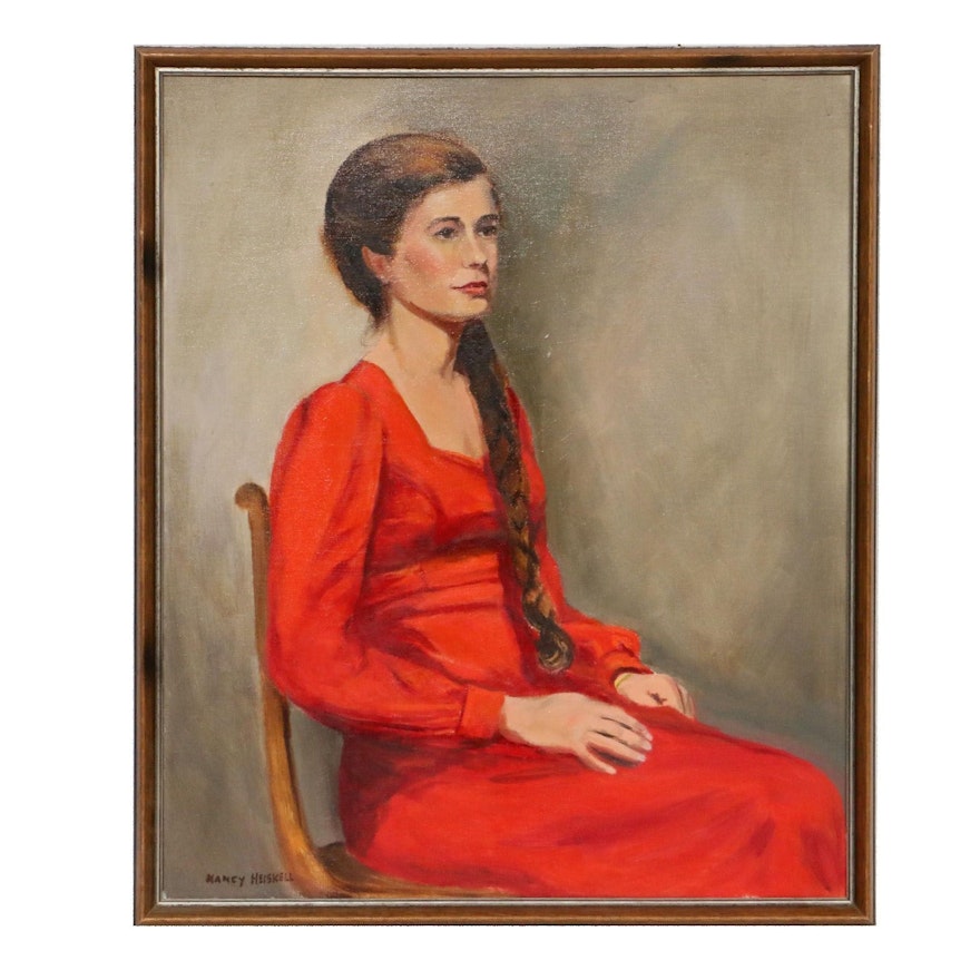 Nancy Heiskell Portrait of Woman Oil Painting
