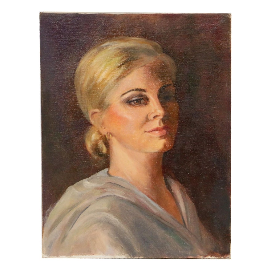 Nancy S. Heiskell Portrait of Woman Oil Painting