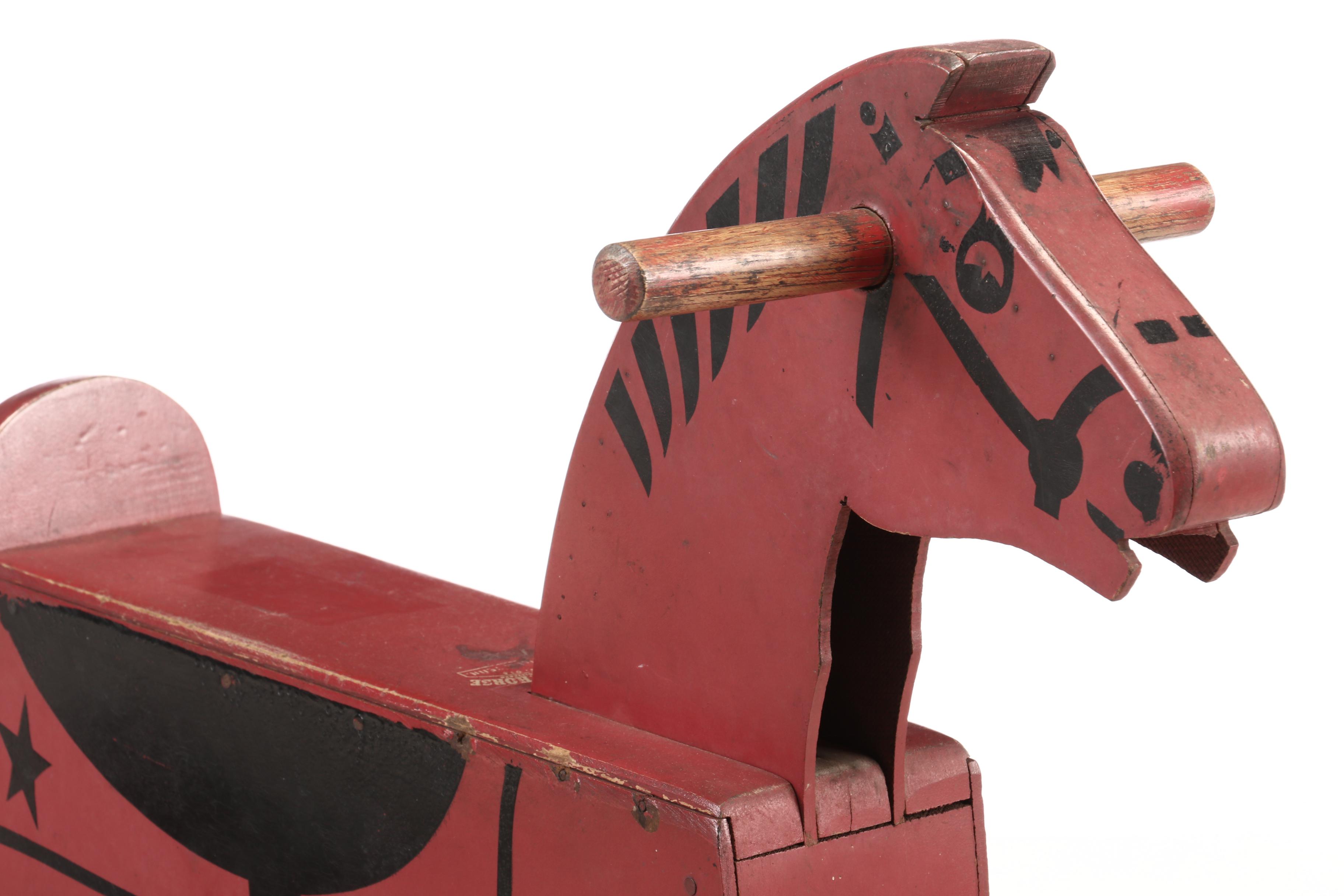 The Wonder Horse Painted Wooden Rocking Horse, 1950s