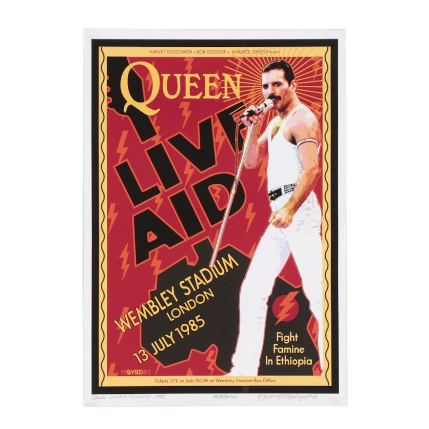 David Edward Byrd Giclée "Queen & Freddie Mercury at Live Aid London 1985"