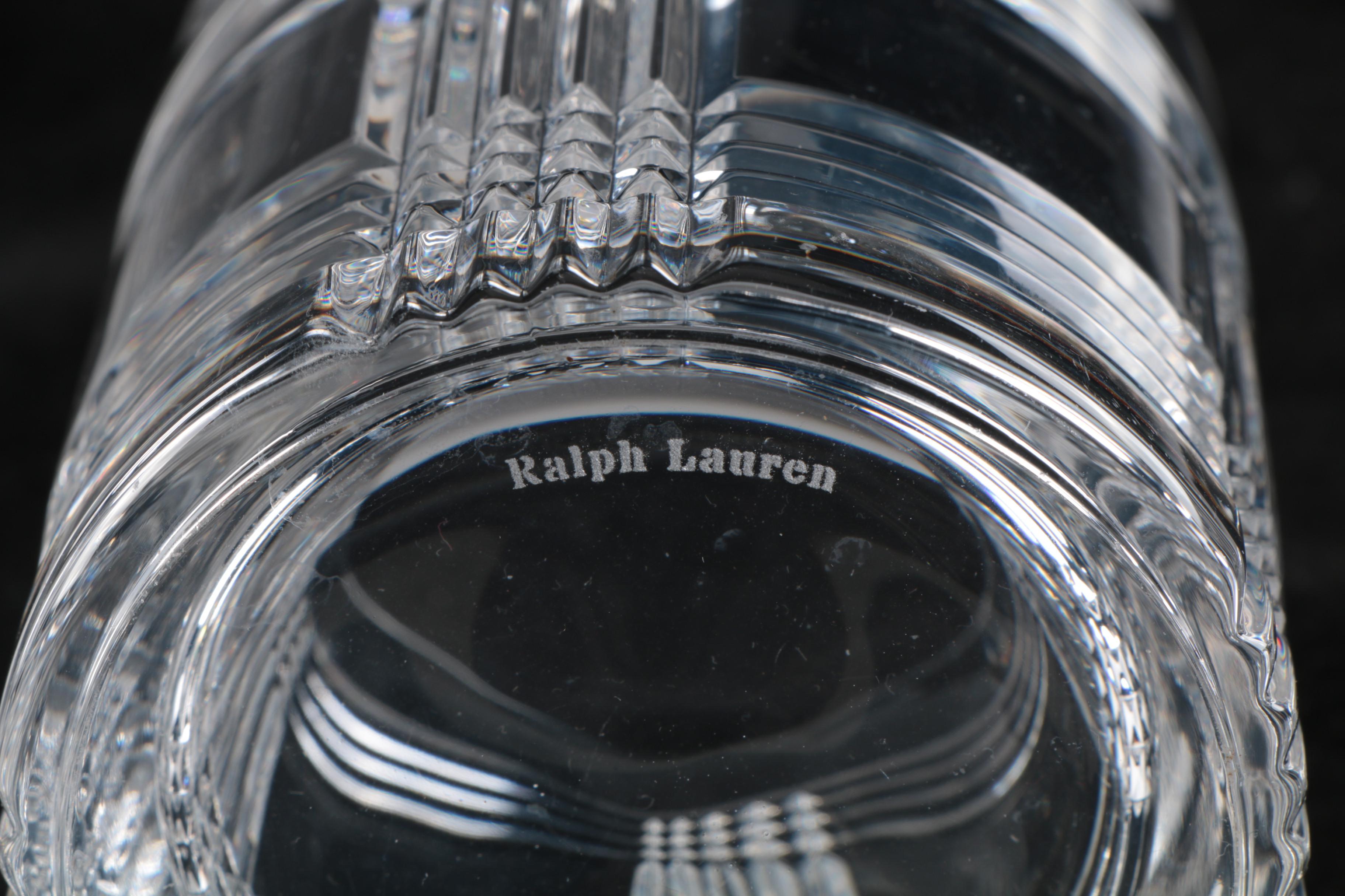 Ralph Lauren "Glen Plaid" Crystal Old Fashioned Glasses