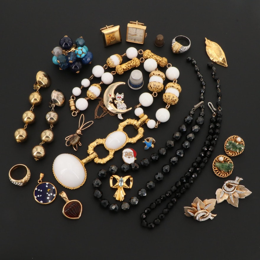 Assortment of Jewelry Including Krementz and Watch Cufflinks