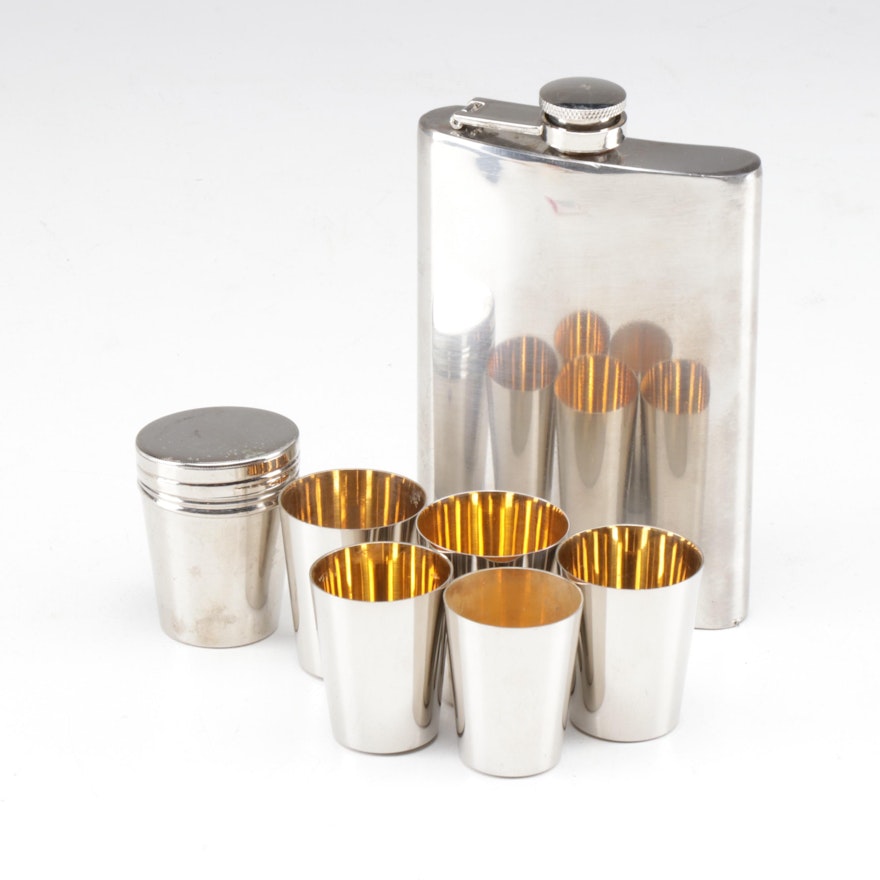 Stainless Steel Flask and Travel Shot Glass