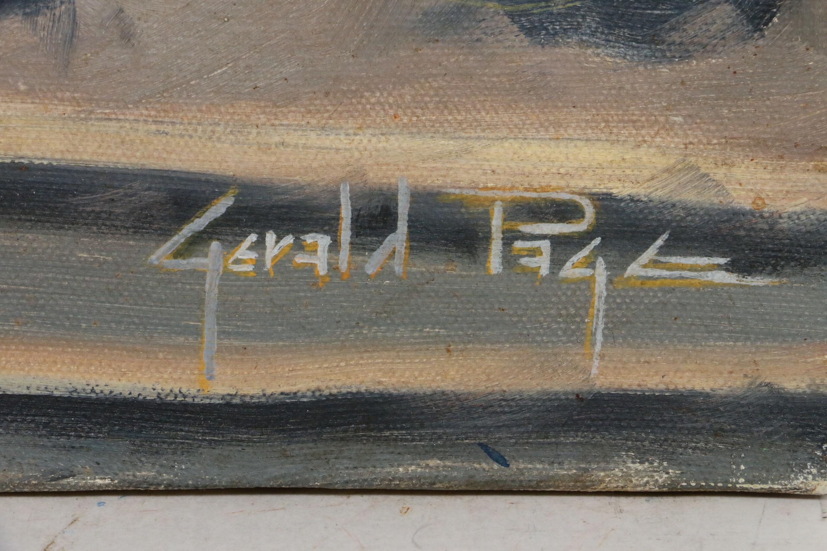 Gerald "Jerry" Page Oil Painting "Fire at National Register"