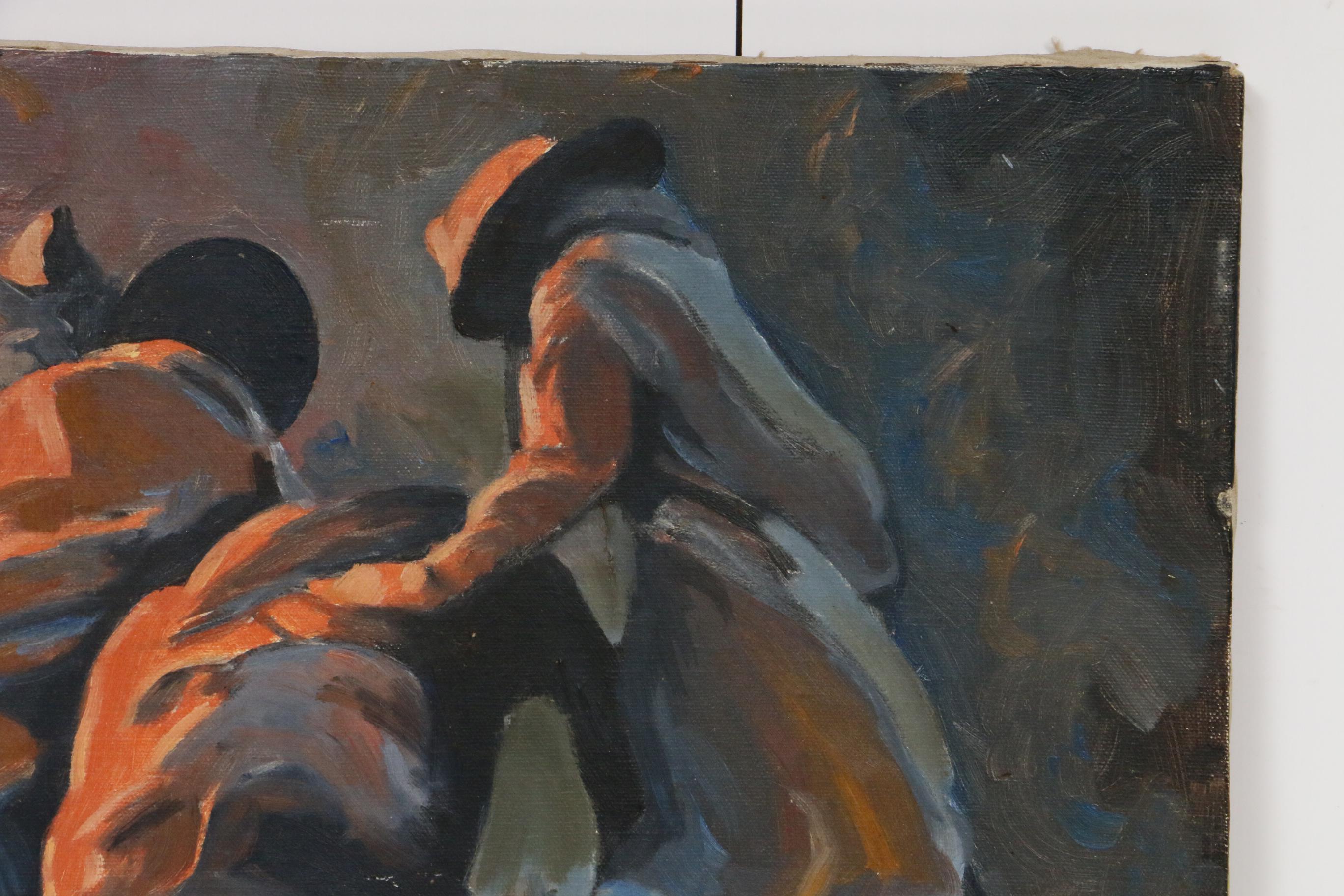 Gerald "Jerry" Page Oil Painting "Fire at National Register"