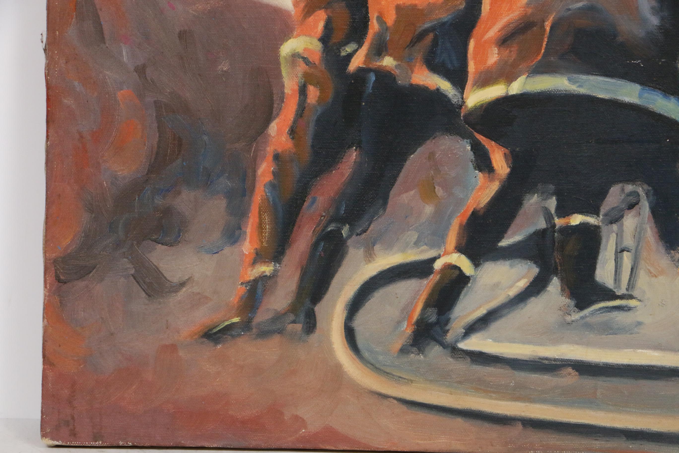 Gerald "Jerry" Page Oil Painting "Fire at National Register"