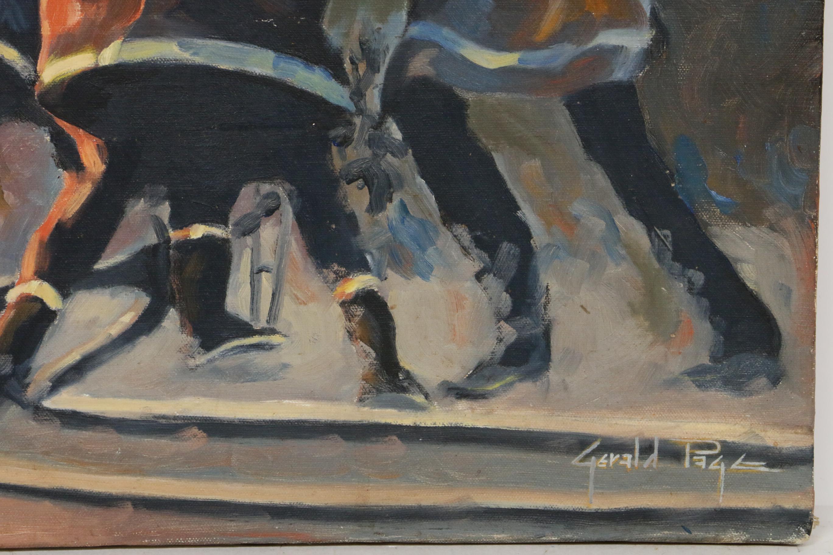 Gerald "Jerry" Page Oil Painting "Fire at National Register"