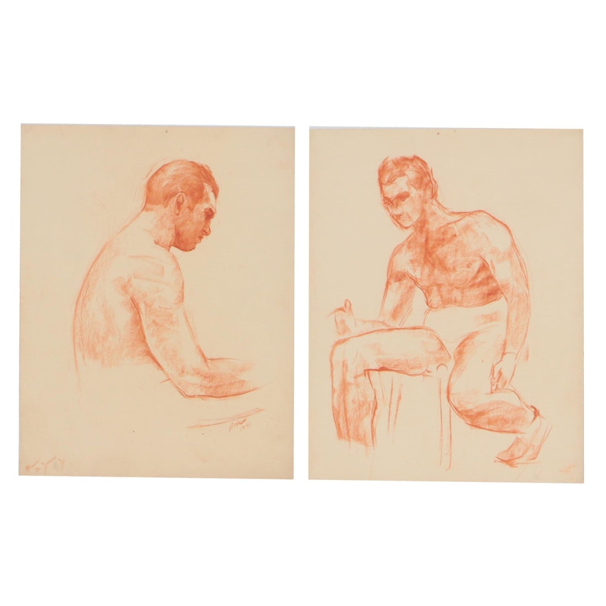 Robert Whitmore Conté Crayon Figure Studies