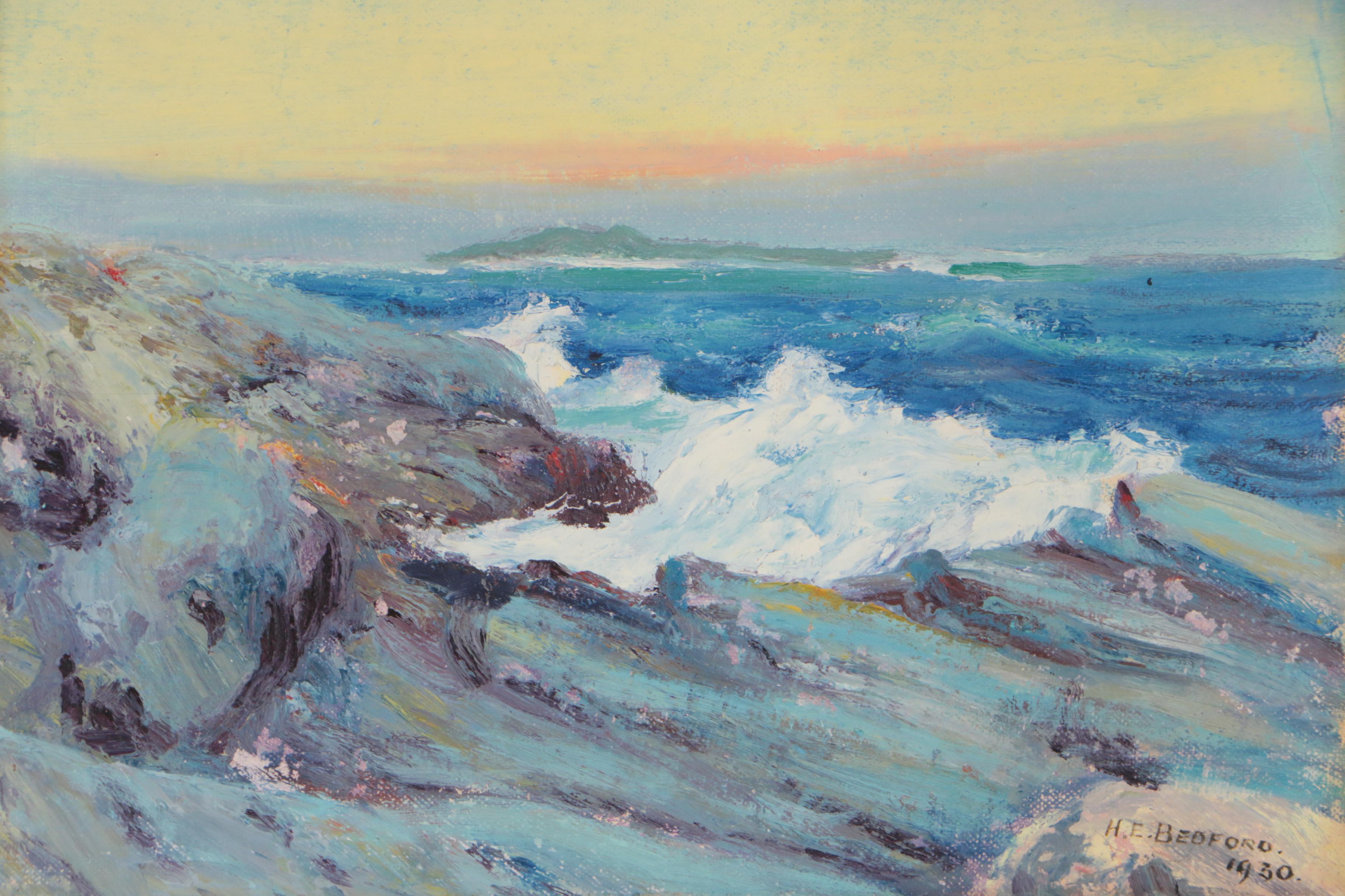 Henry Edward Bedford Seascape Oil Painting, 1930