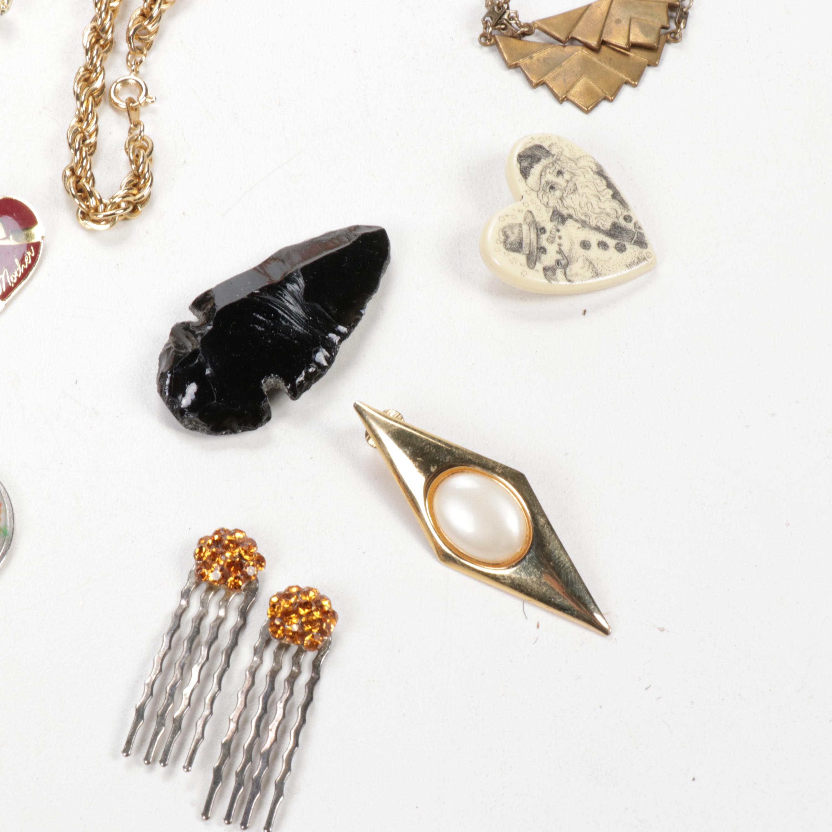 Vintage Jewelry Box and Assorted Costume Jewelry