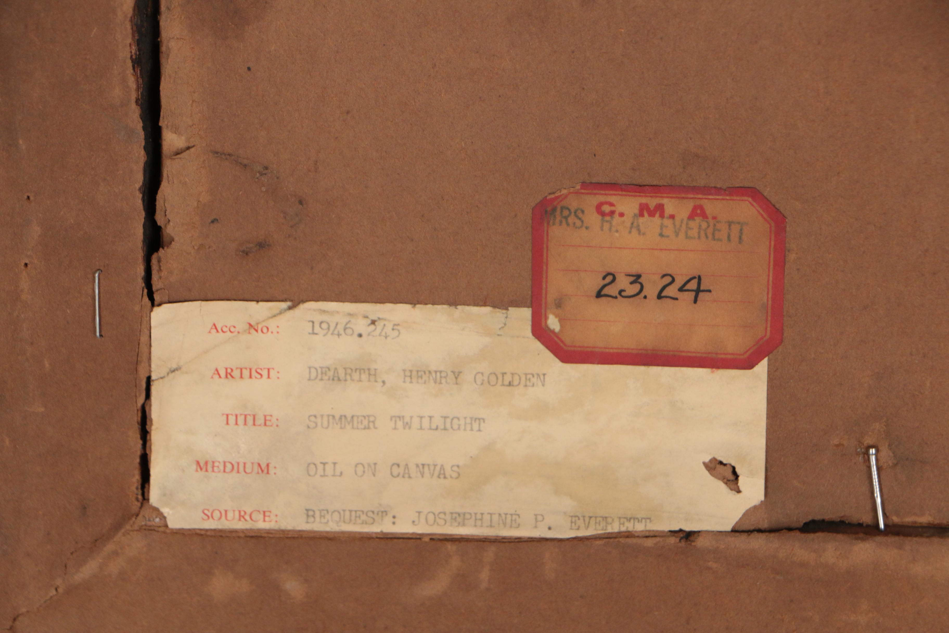 Henry Golden Dearth Oil Painting "Summer Twilight", Early 20th Century