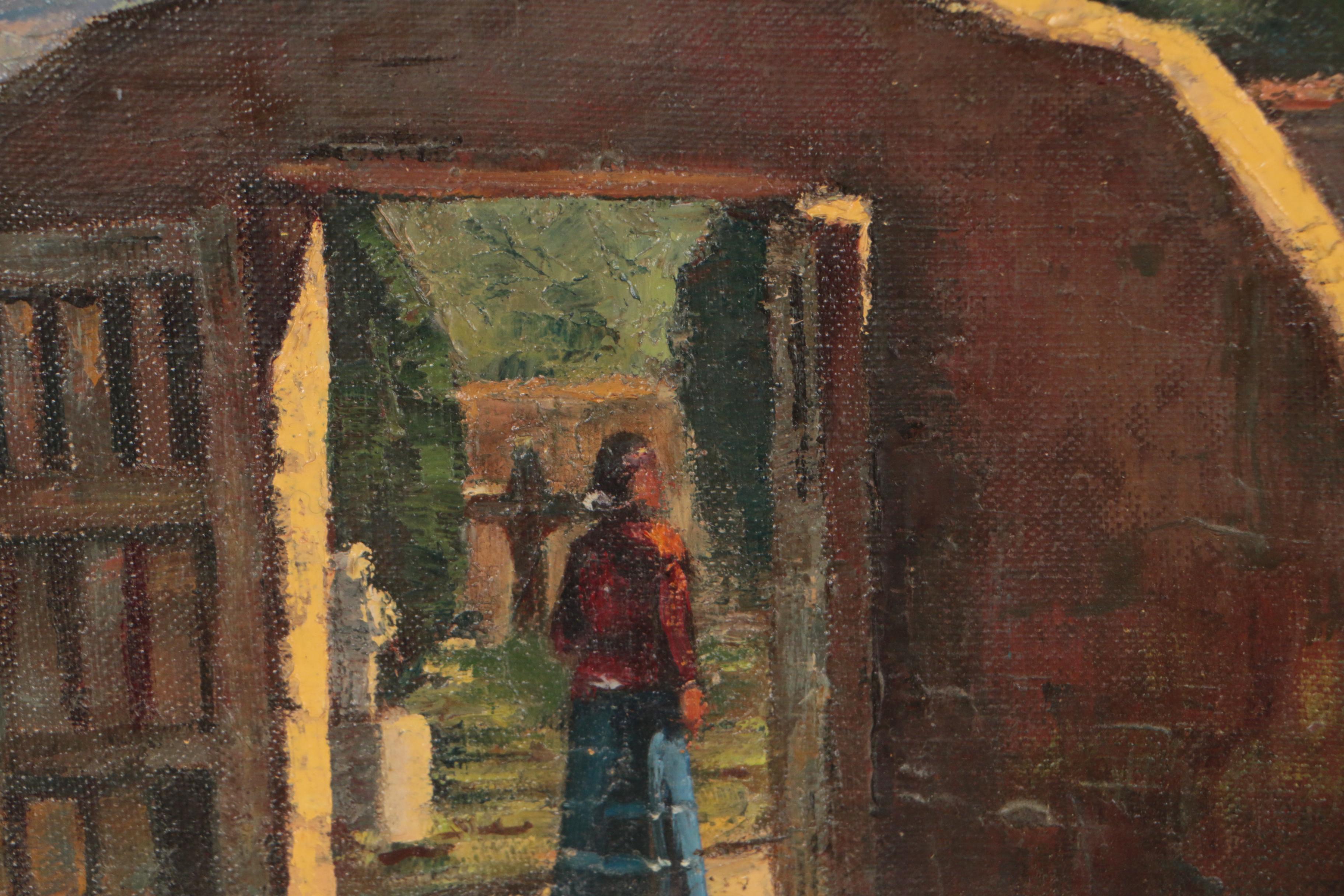 Christo Popoff Oil Painting "Santuario de Chimayo", 1977