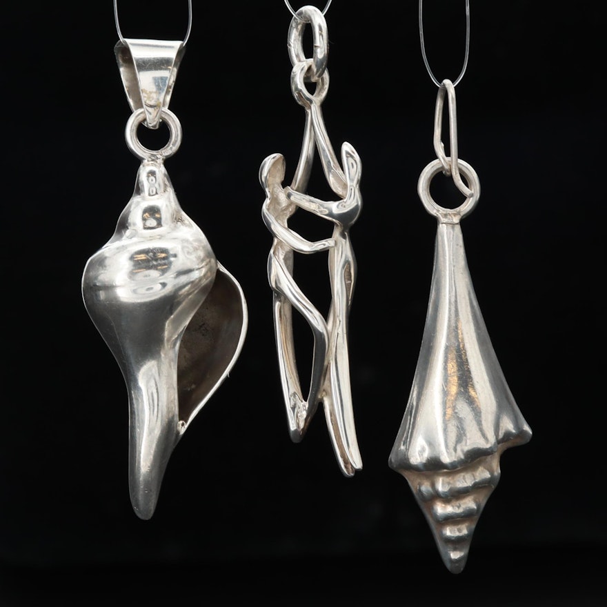 Sterling Silver Dancers and Shell Pendants