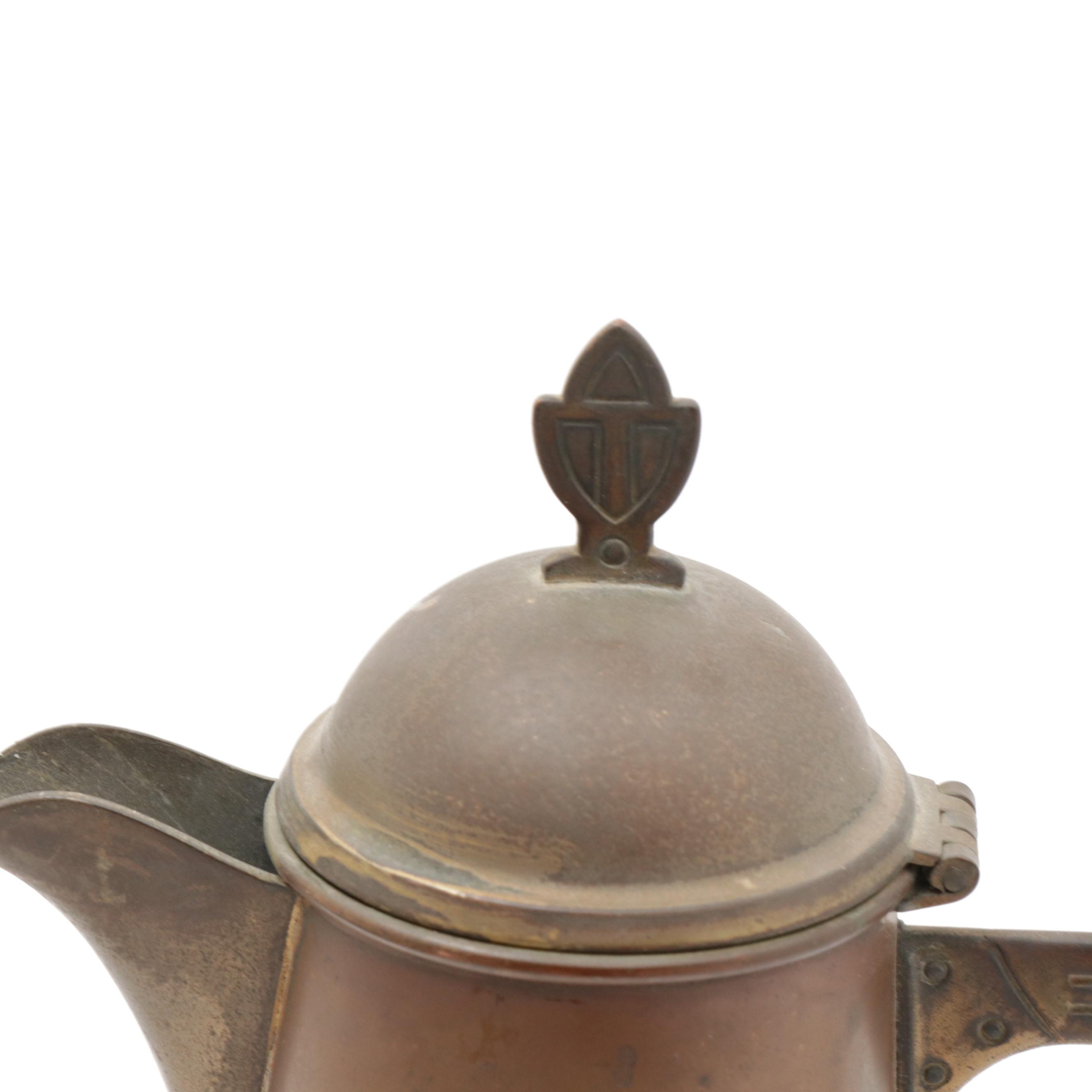 Art Nouveau Secessionist Brass Tankard Pitcher